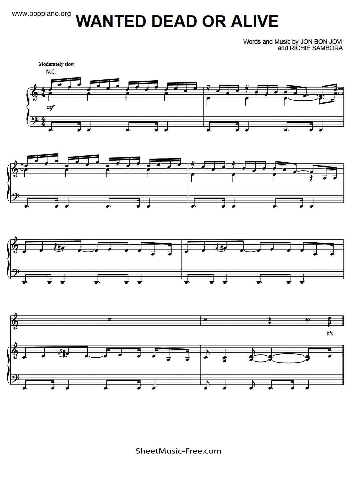Wanted Dead Or Alive Score