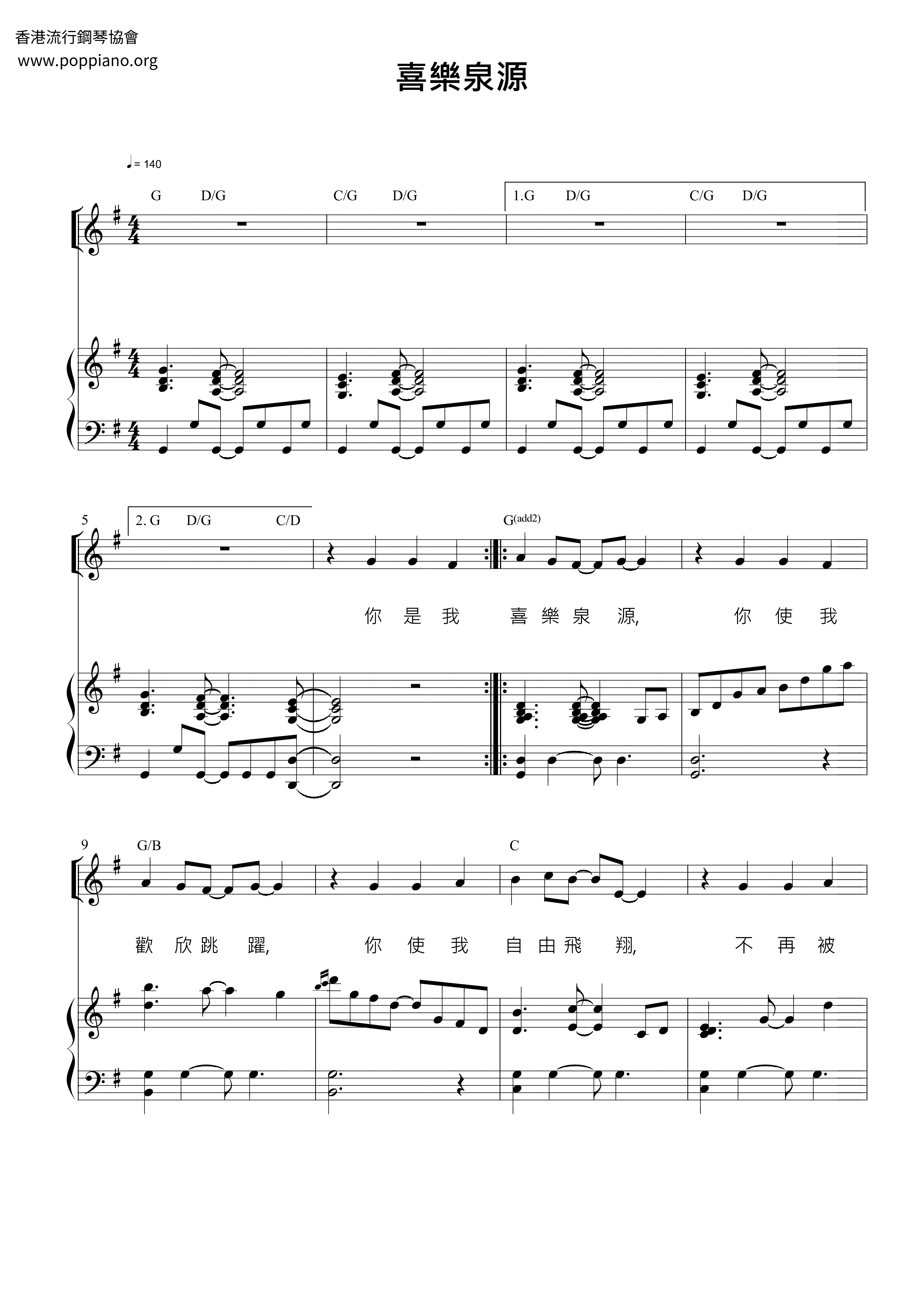 Joyful Fountain Score