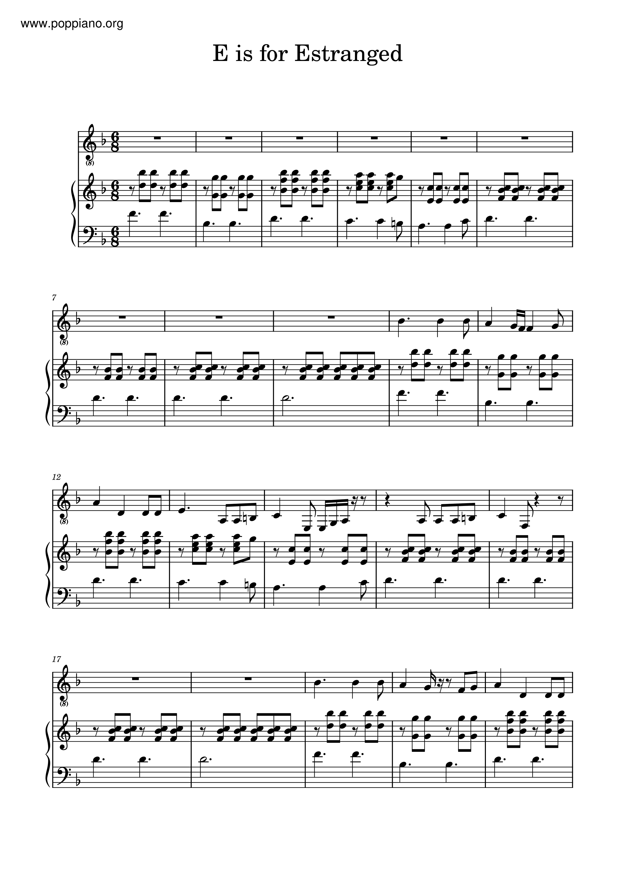 E Is For Estranged Score