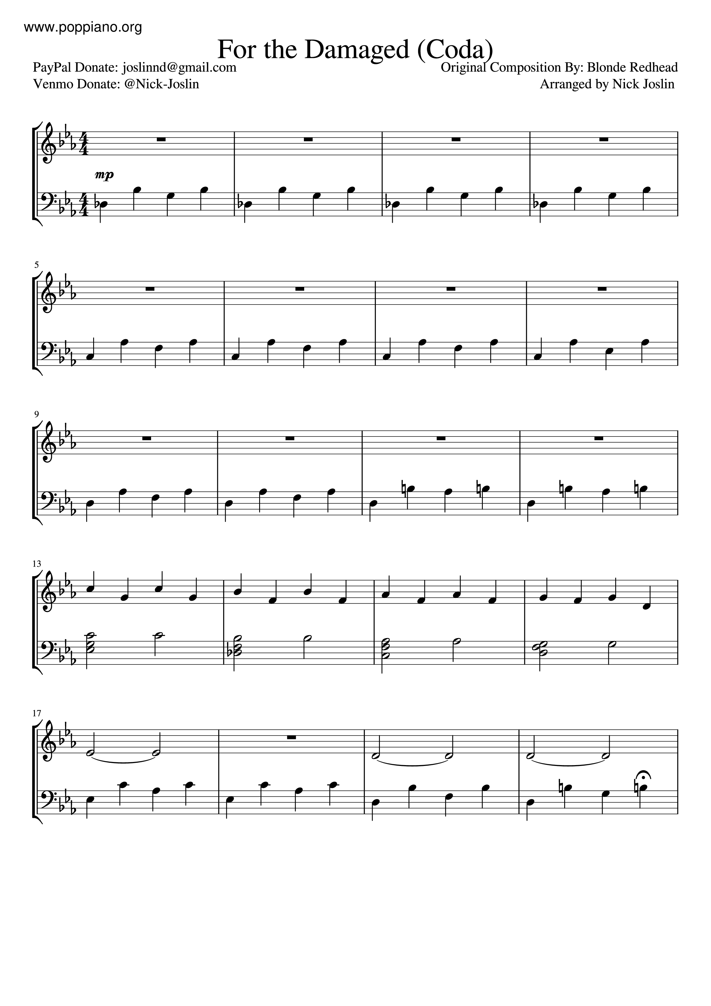 For The Damaged Coda Score