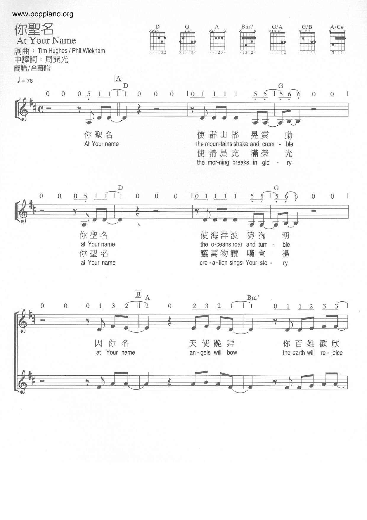 Your Holy Name Score