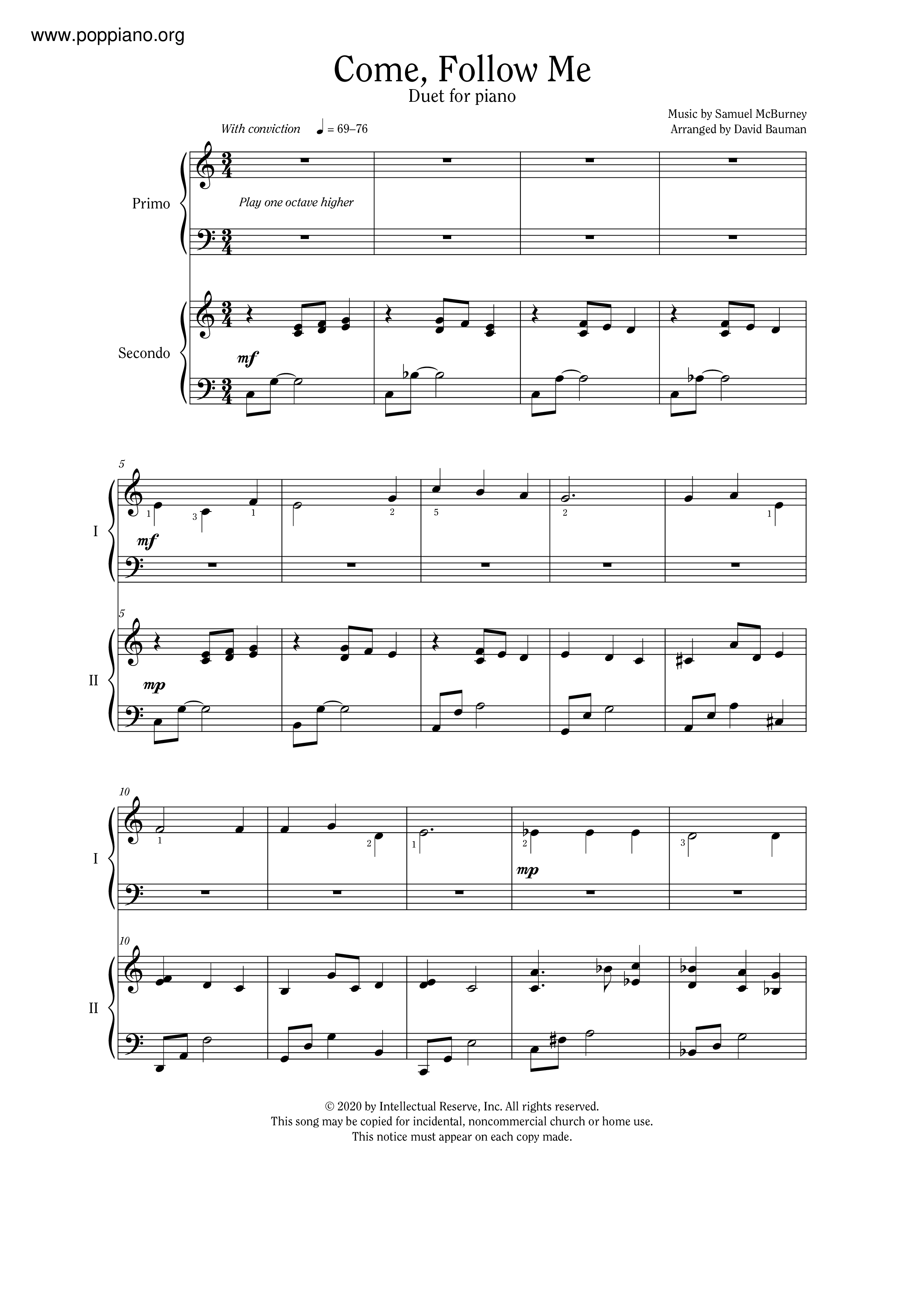 Come, Follow Me Score