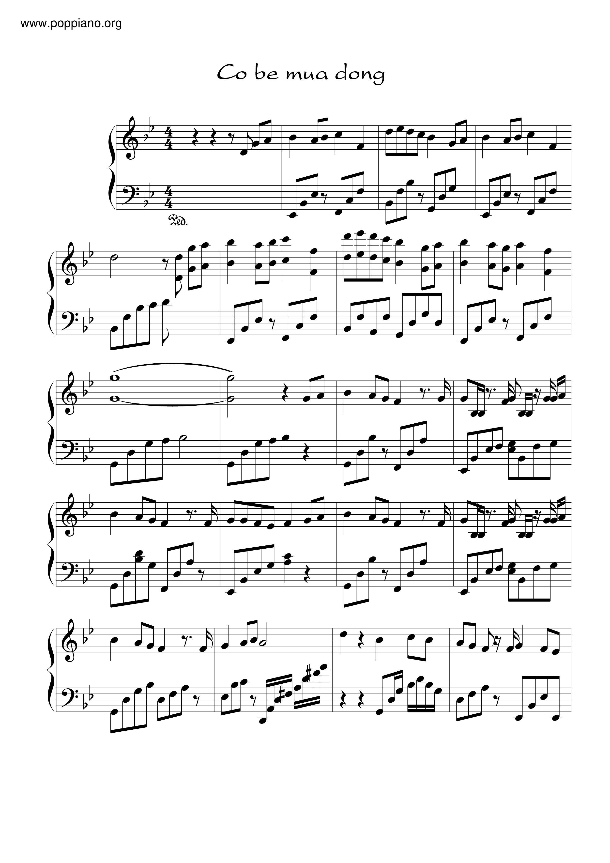 Co Be Mua Dong Score
