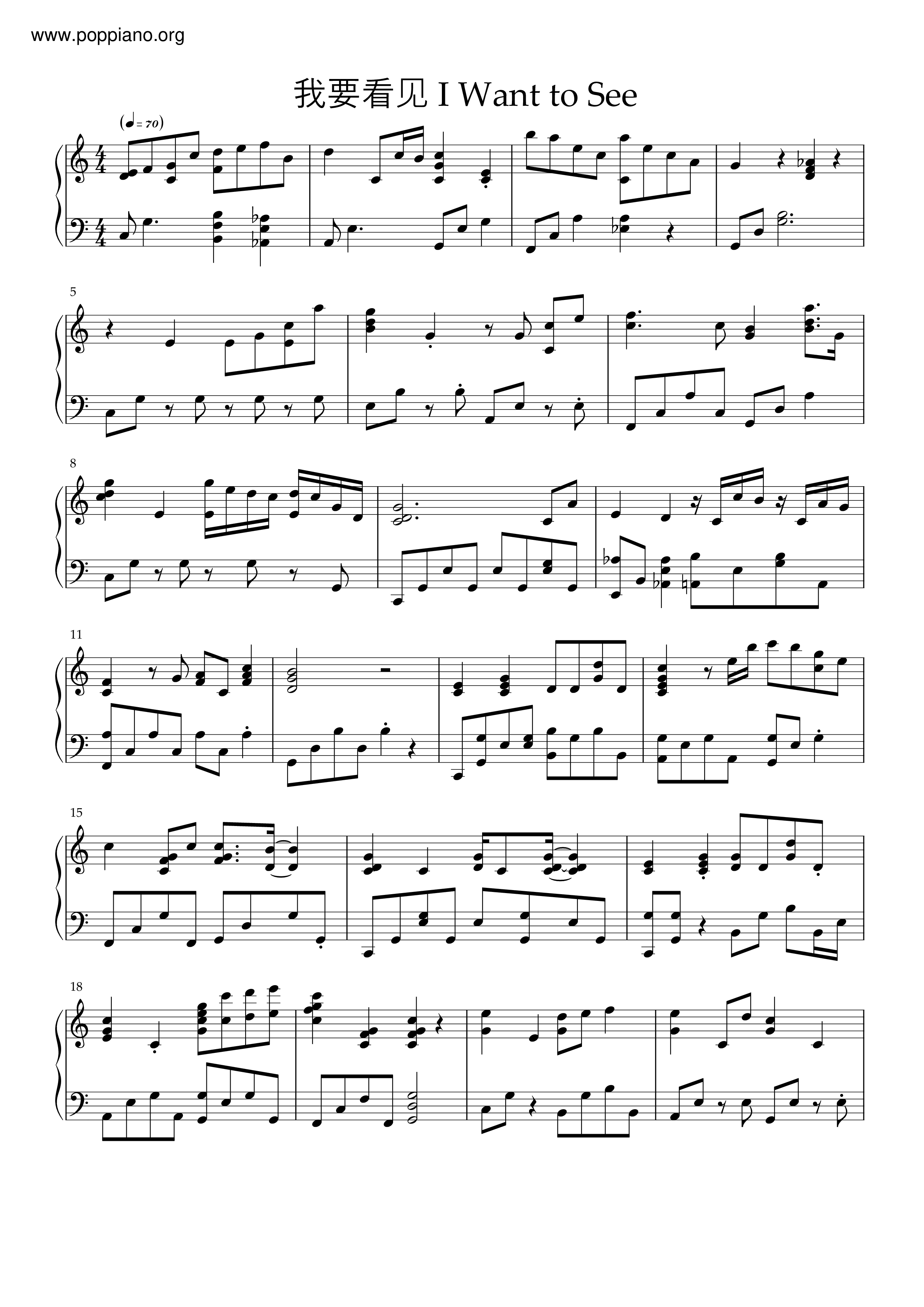 I Want To See Score