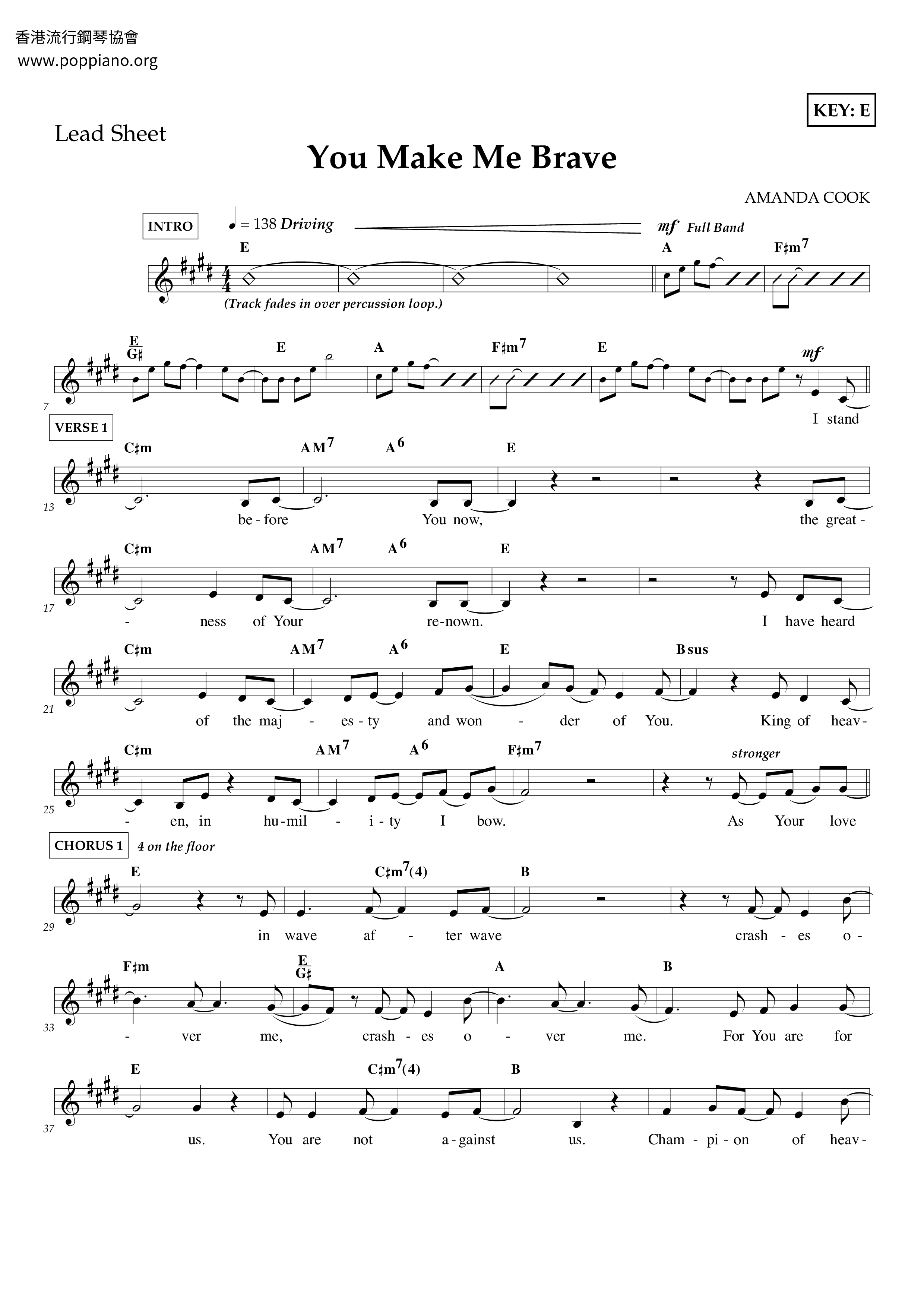 You Make Me Brave Score