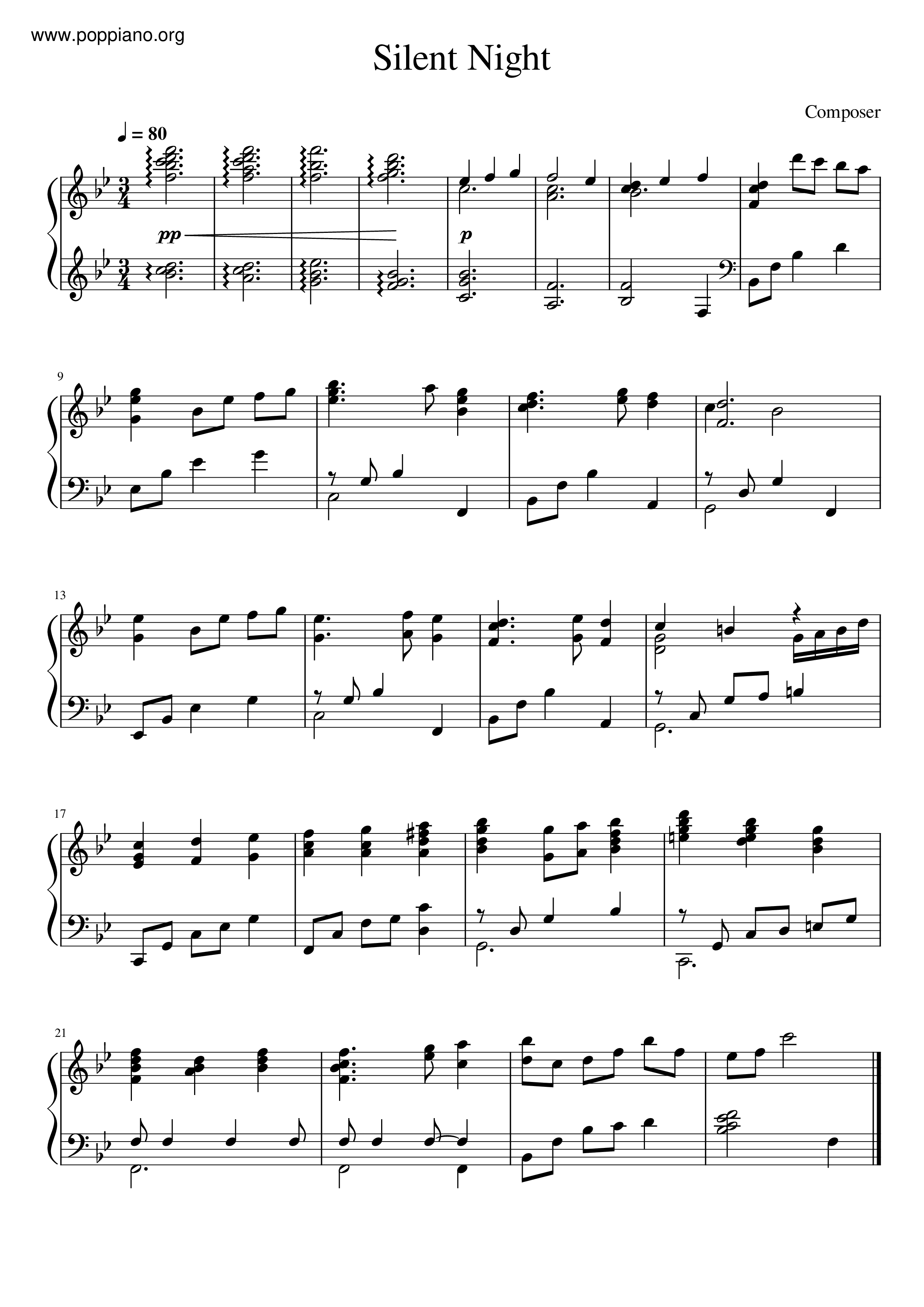 Silent Night (Christmas Eve) Score