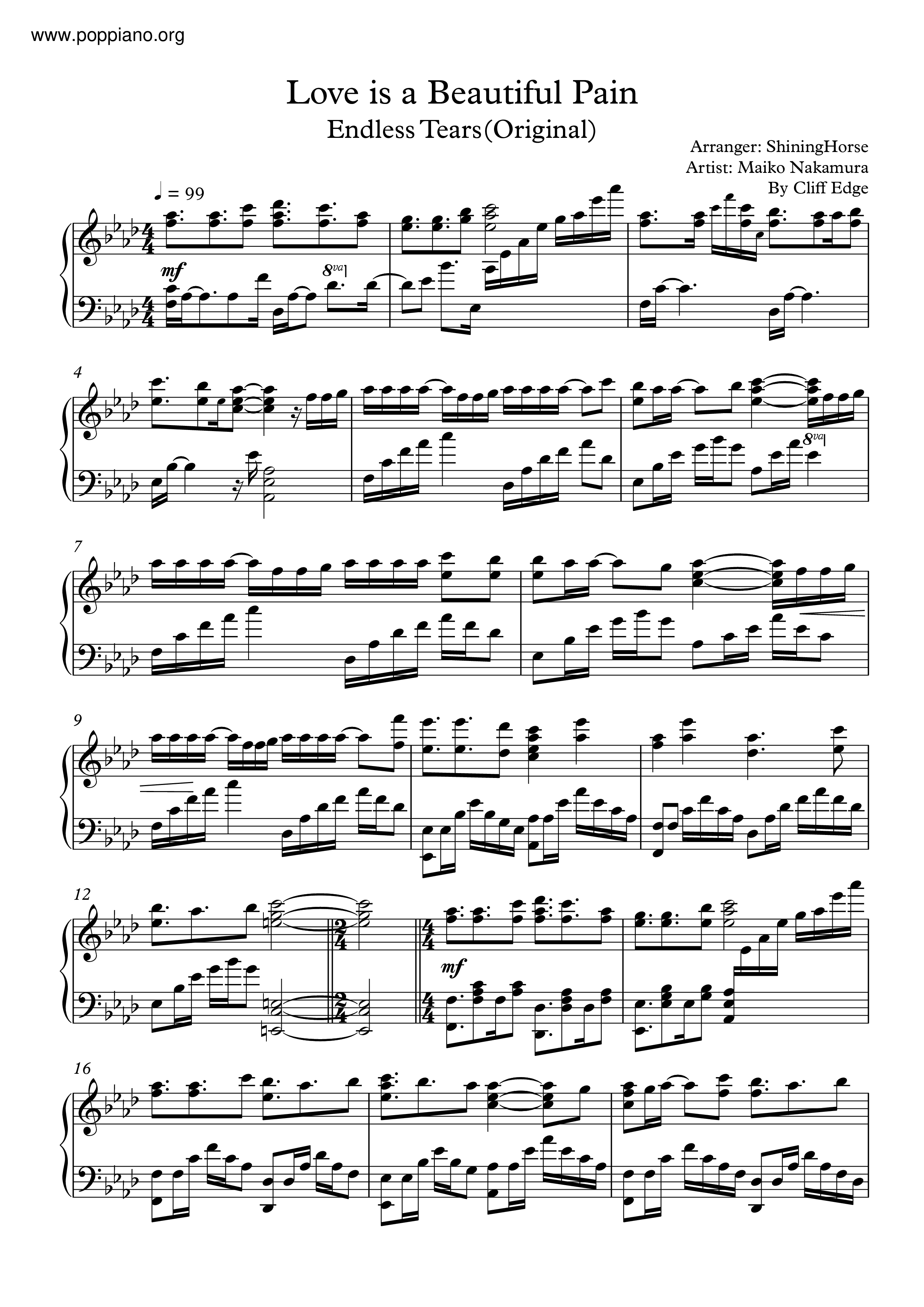 Love Is A Beautiful Pain Score