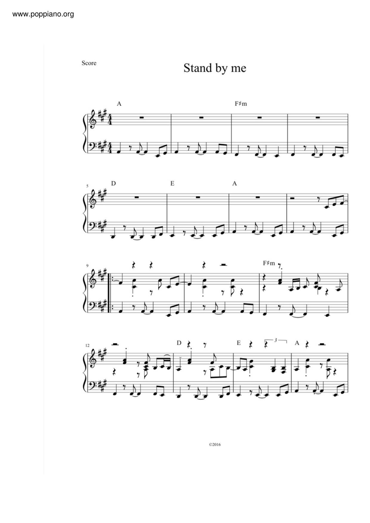 Stand By Me Score