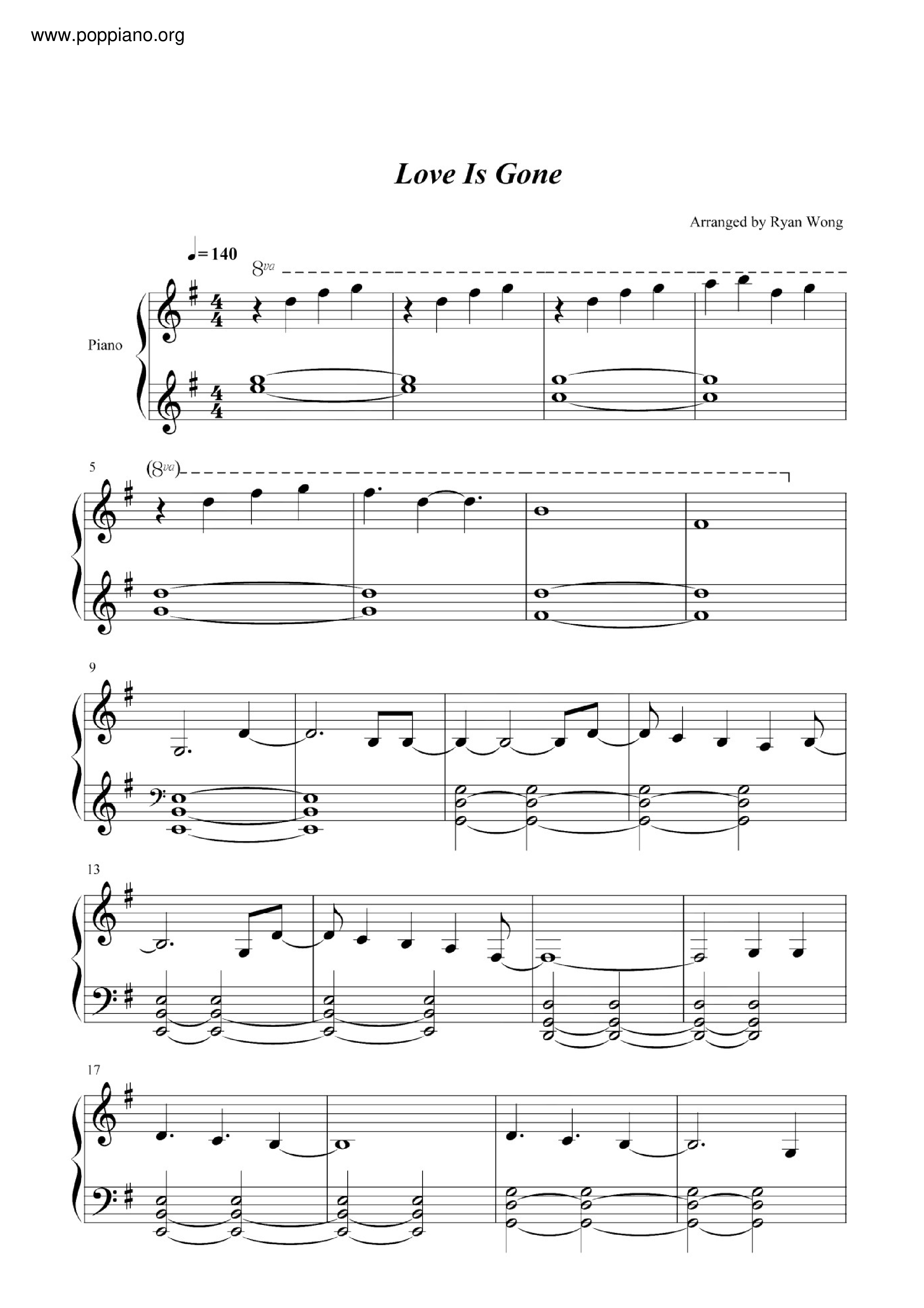 Love Is Gone Score
