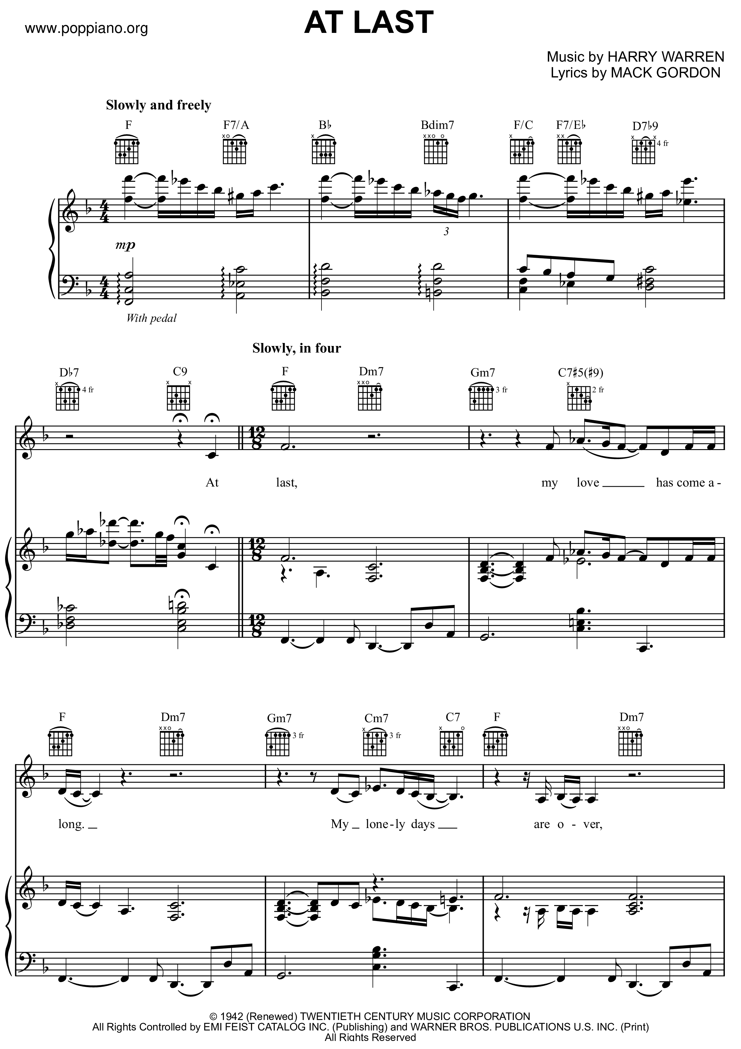 Lada acción banjo ☆ Etta James-At Last Sheet Music pdf, - Free Score Download ☆