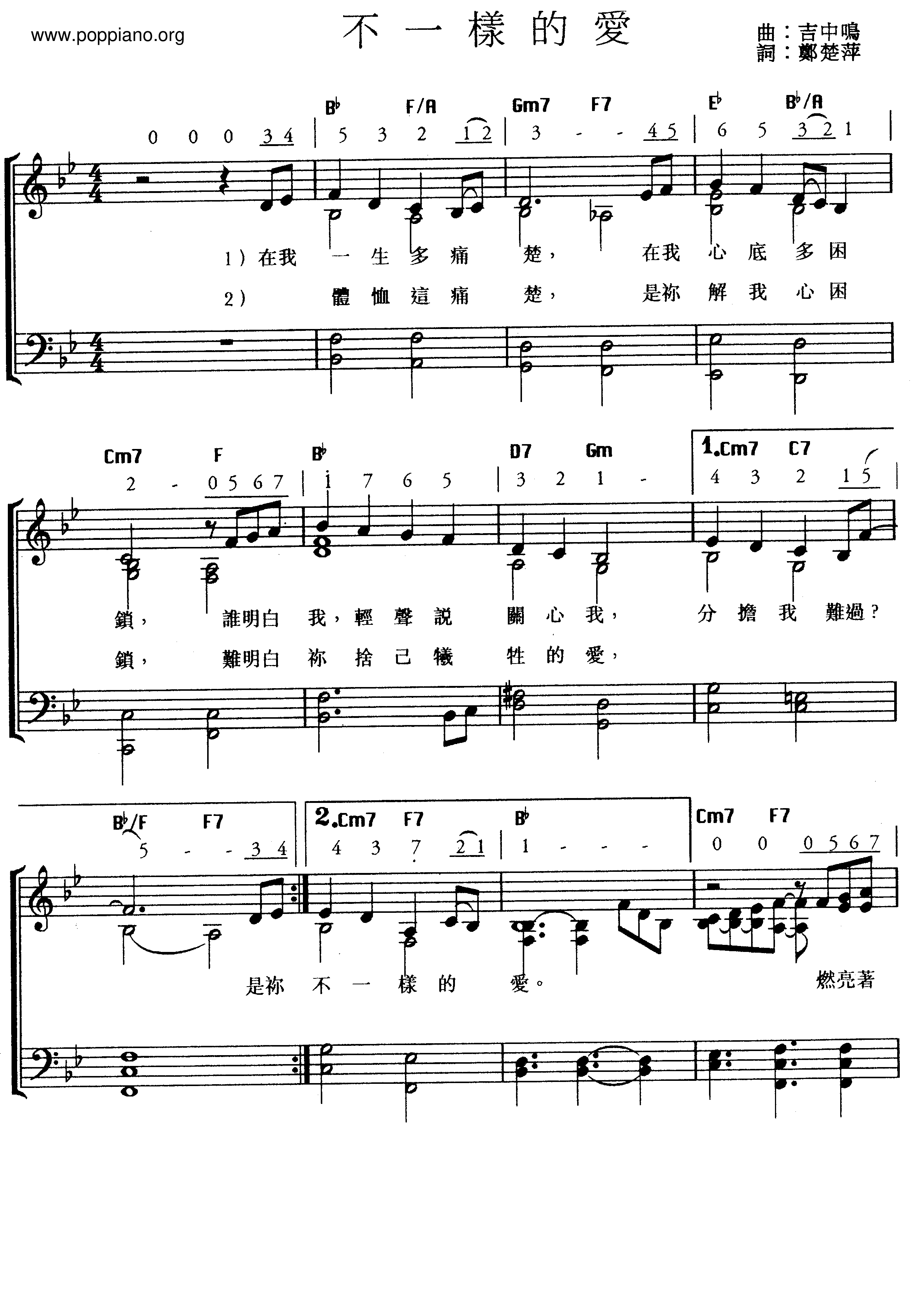 Different Love  Score