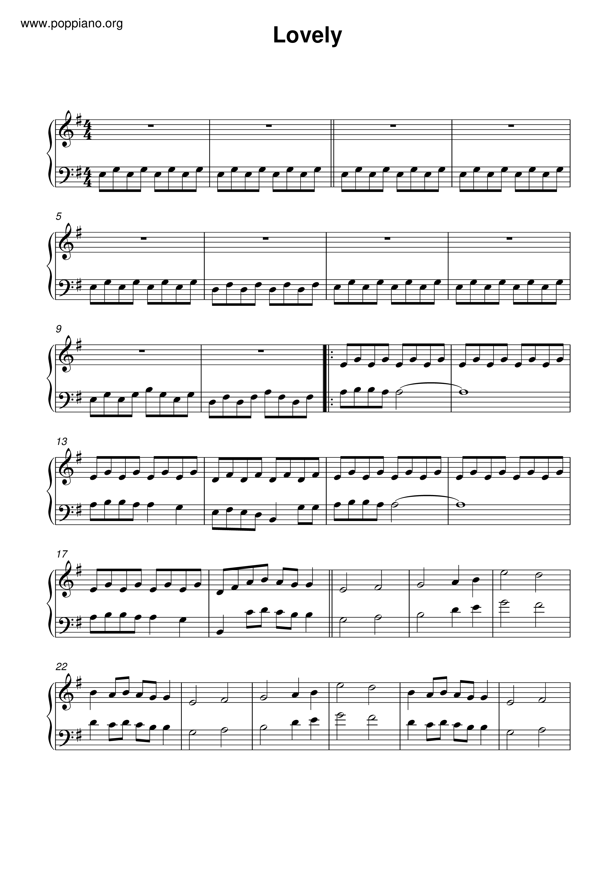 lovely (with Khalid) Score
