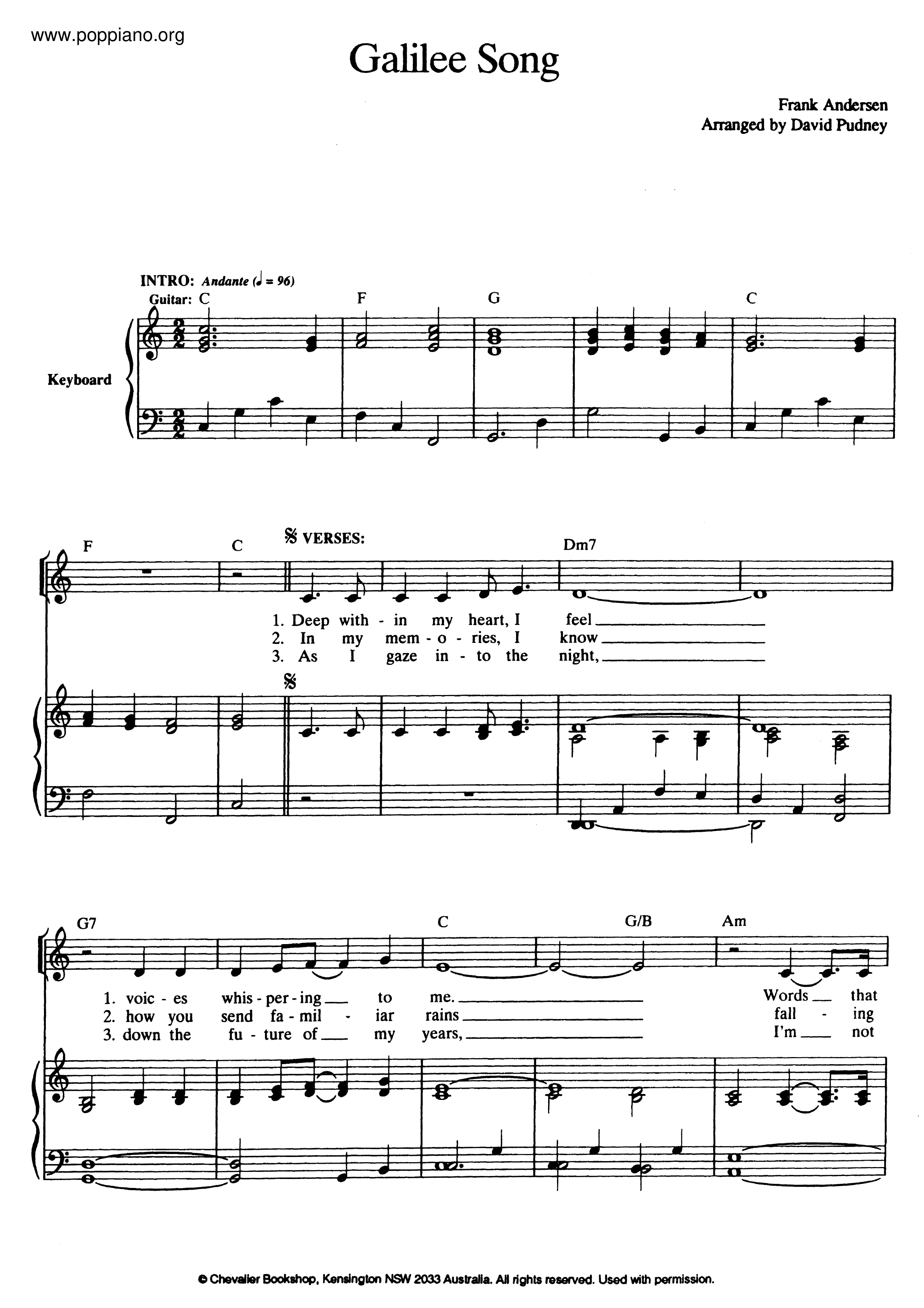 Galilee Song Score