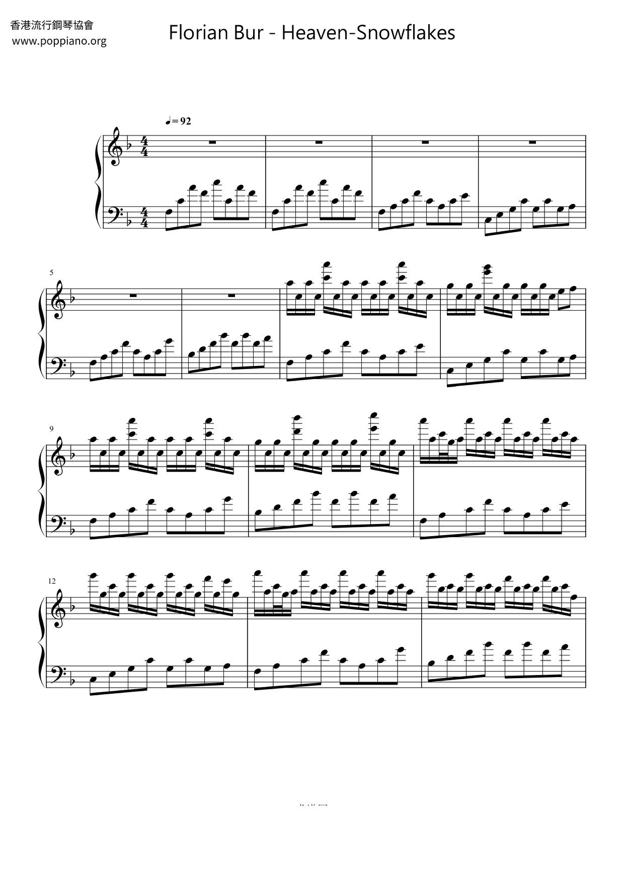 Heaven-Snowflakes Score