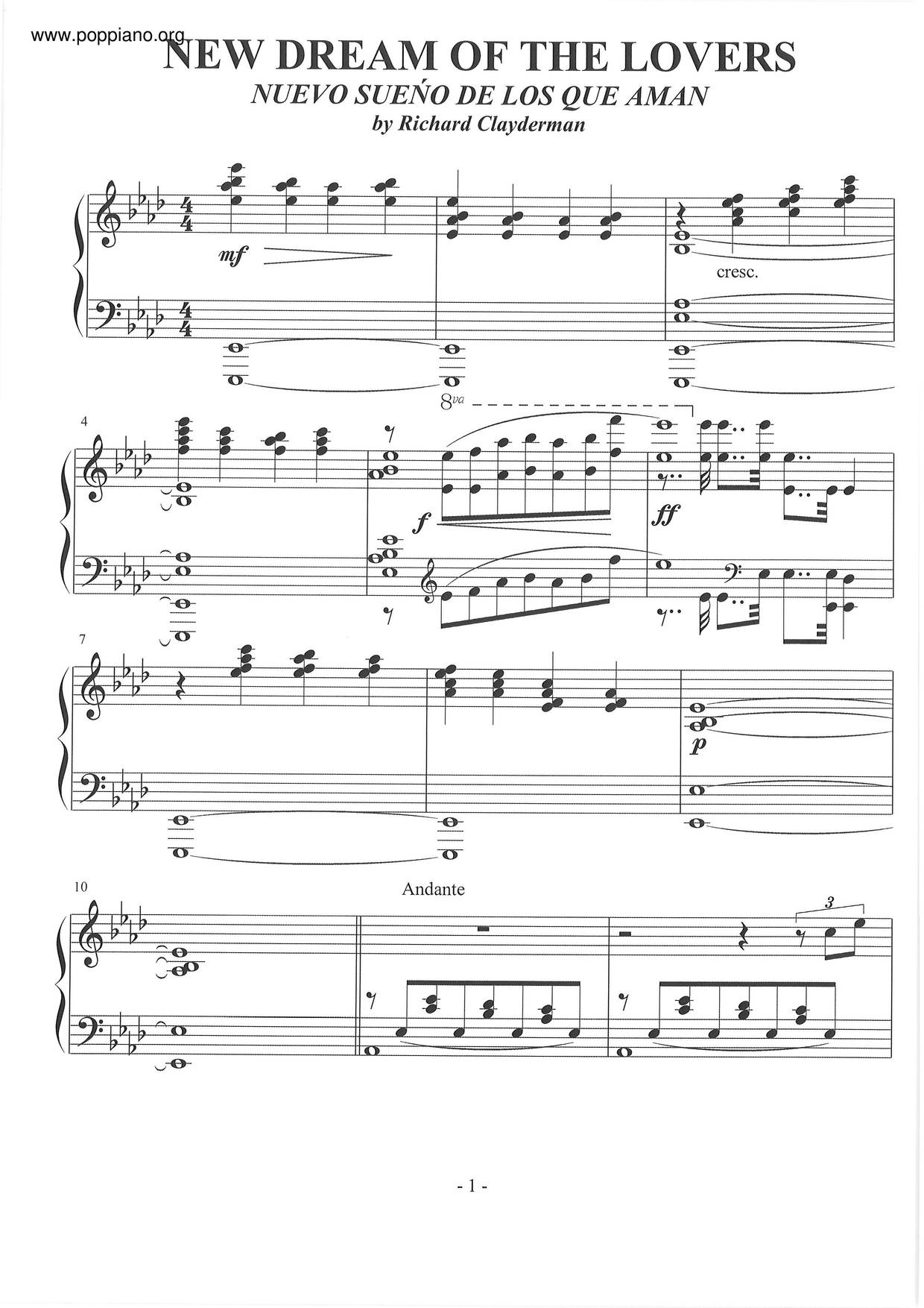 New Dream Of The Lovers Score