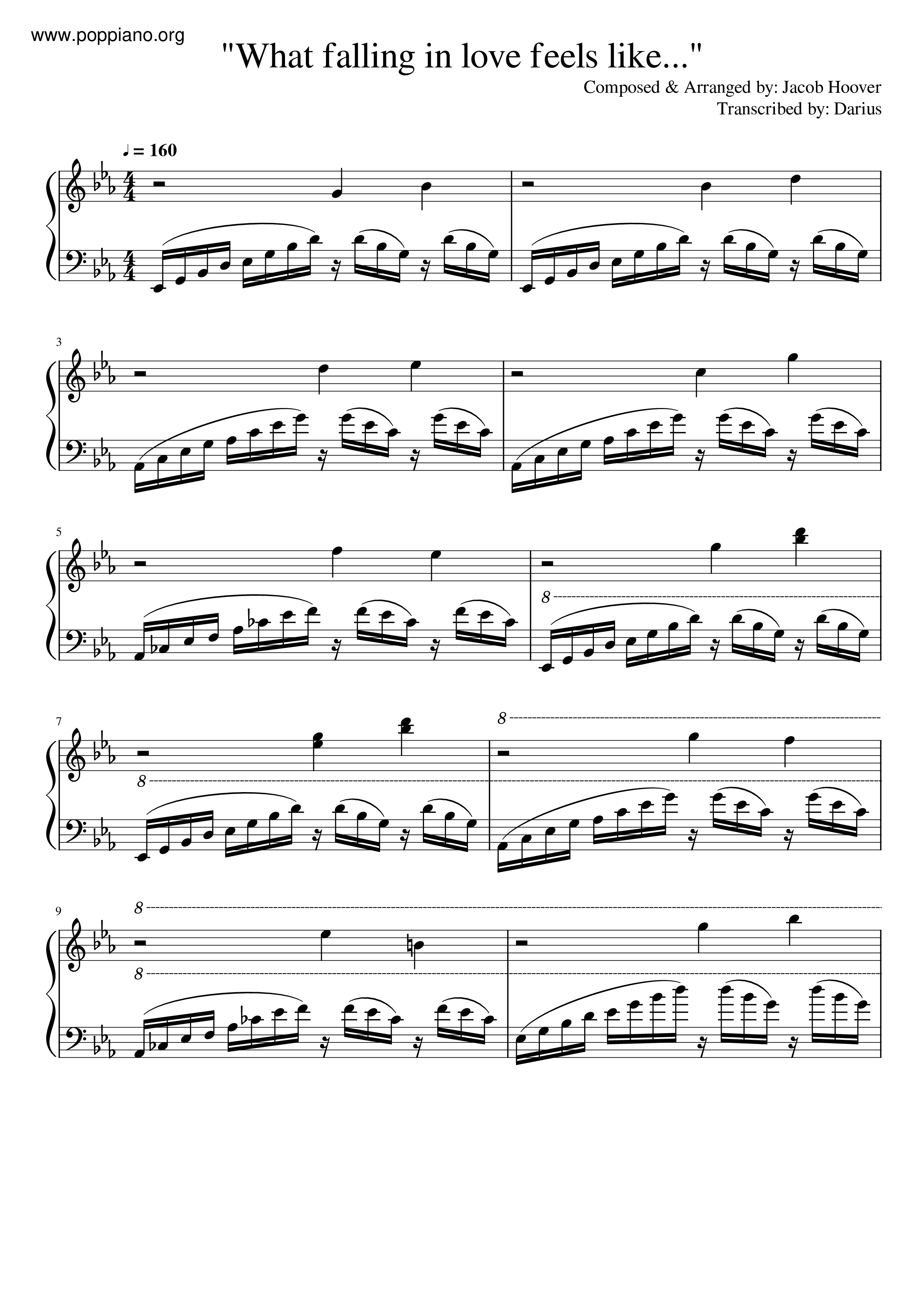 What Falling In Love Feels Like Score