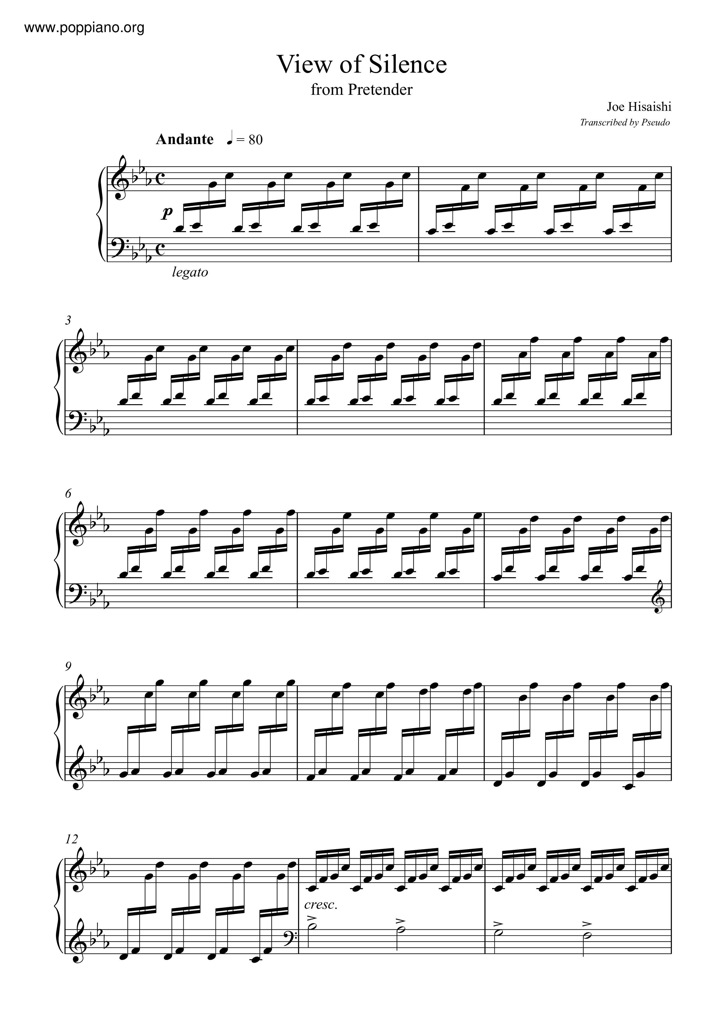 View Of Silence Score