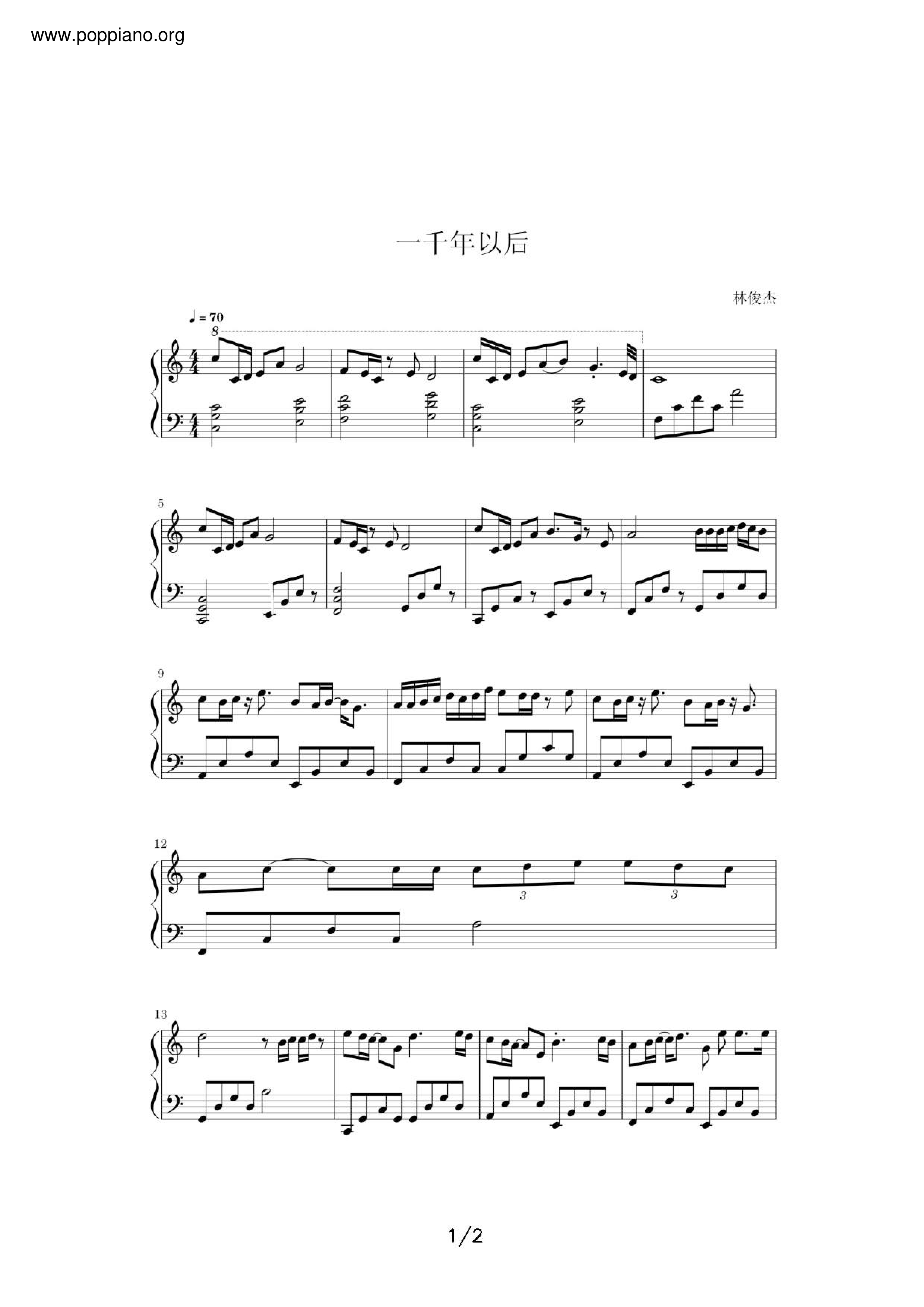 A Thousand Years Later Score