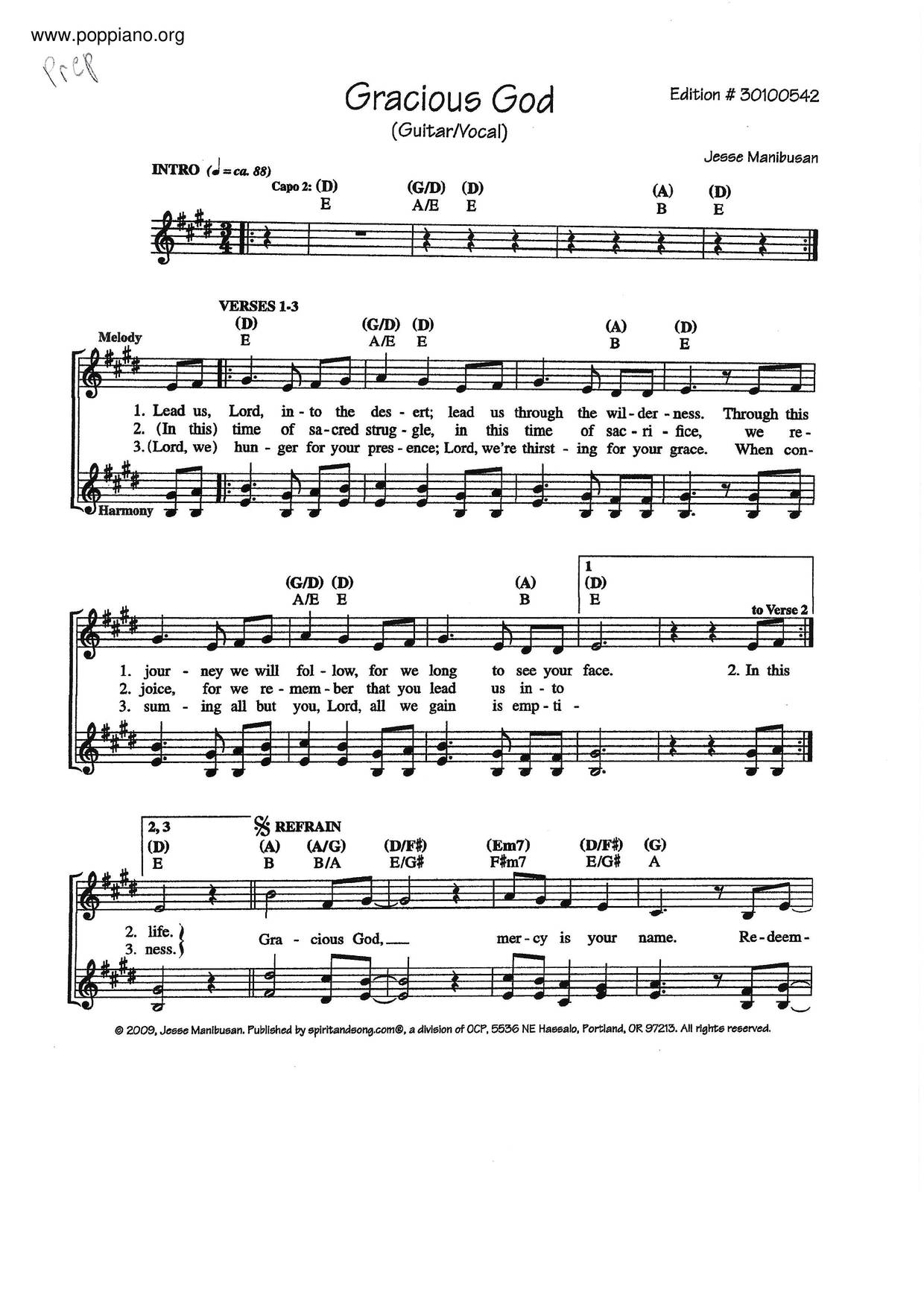 Gracious God Score
