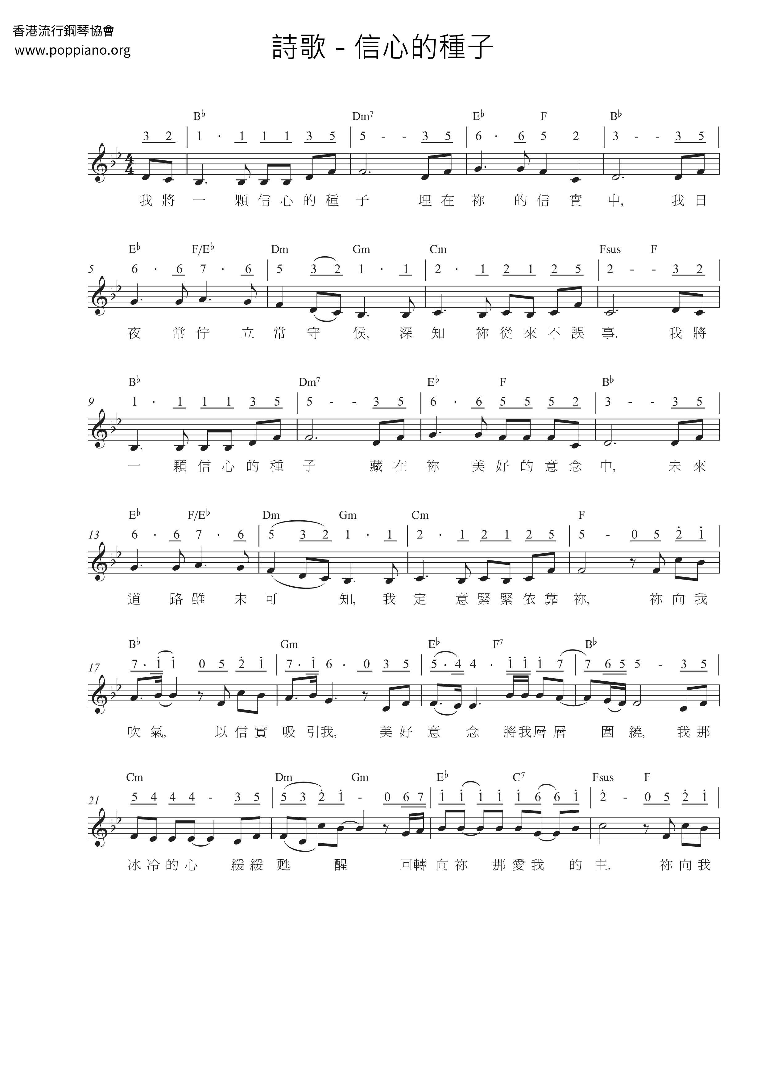 The Seed Of Faith Score