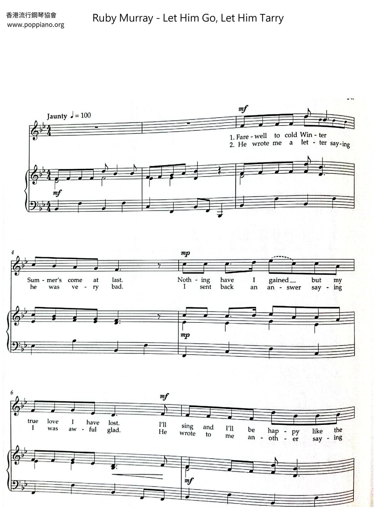 Ruby MurrayLet Him Go, Let Him Tarry Sheet Music pdf, Free Score Download ★ Ruby MurrayLet Him Go, Let Him Tarry Sheet Music pdf, Free Score Download ★