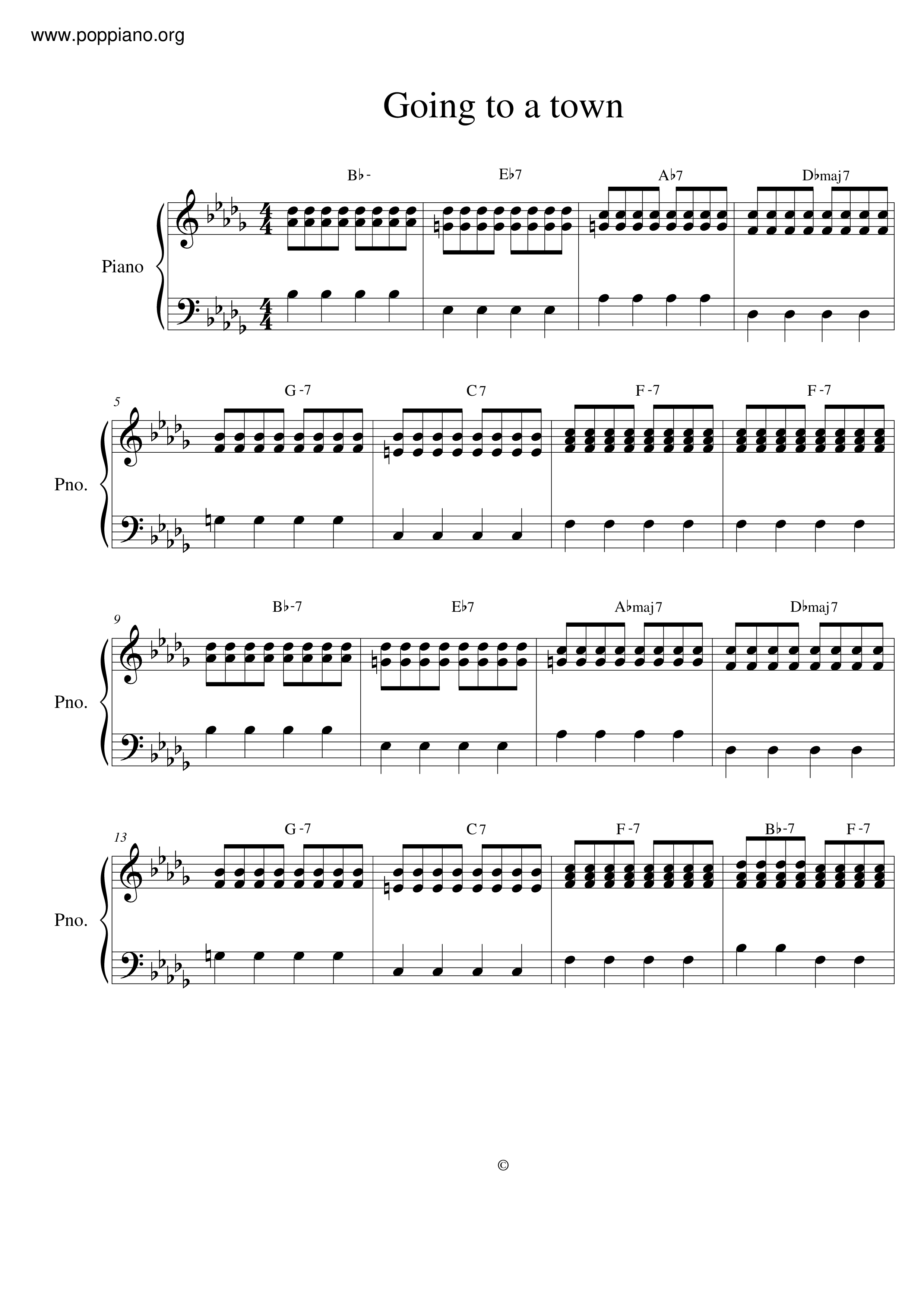 Going To A Town Score