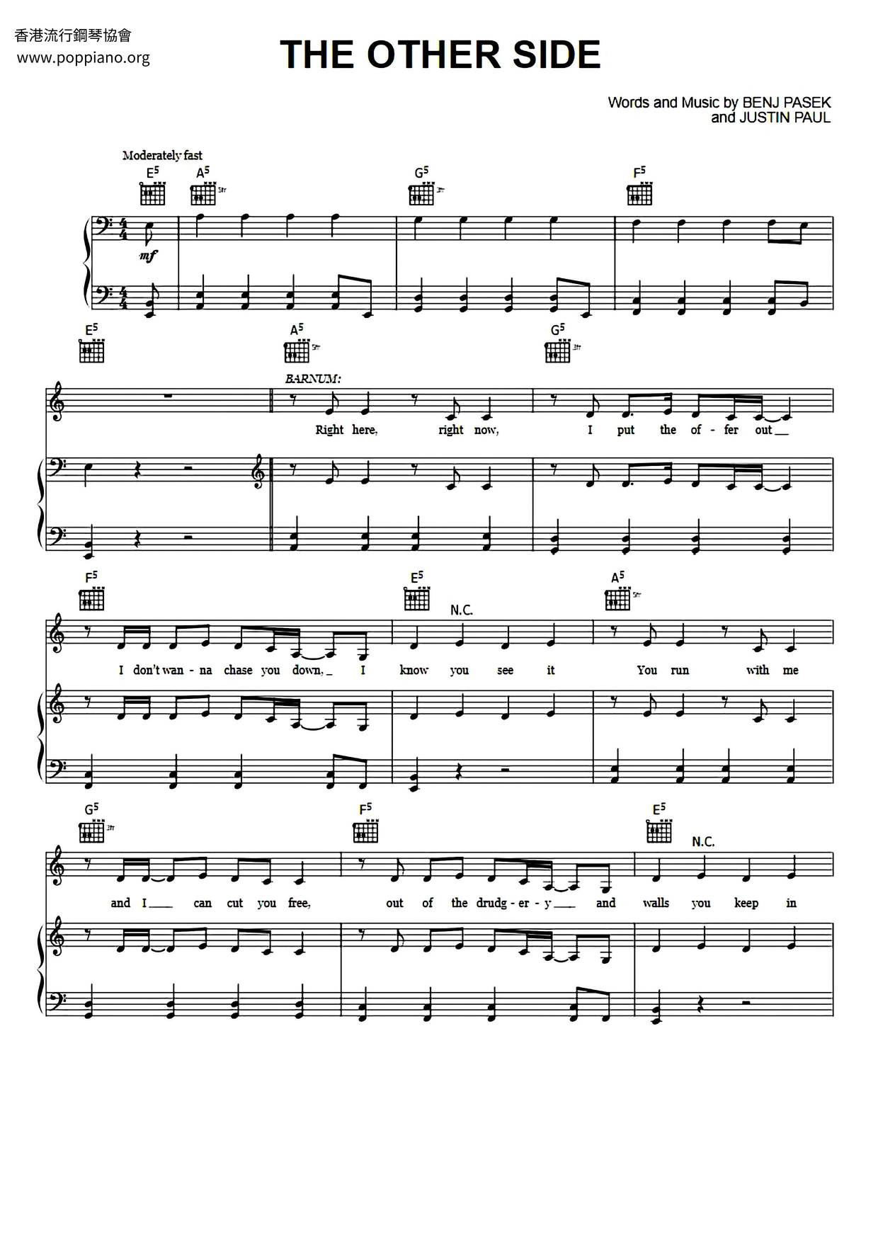 The Other Side Score