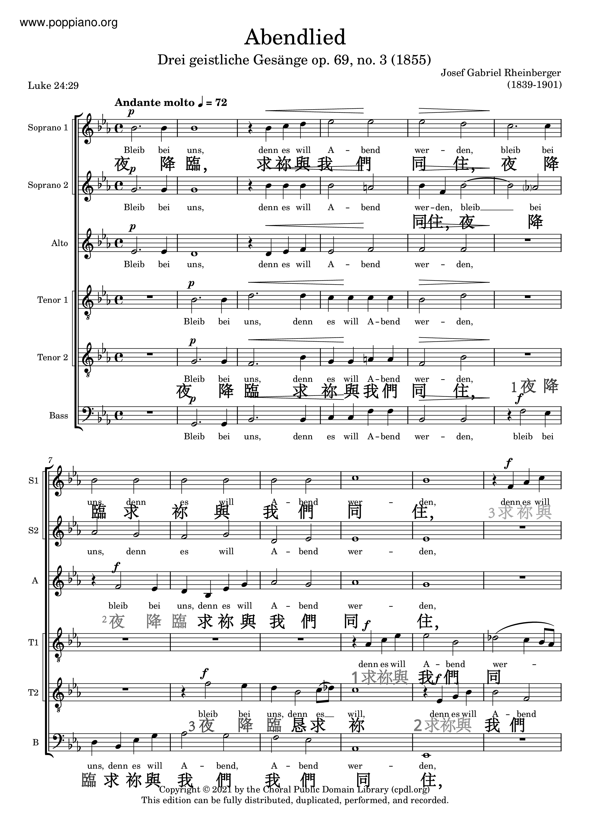 Abendlied Score