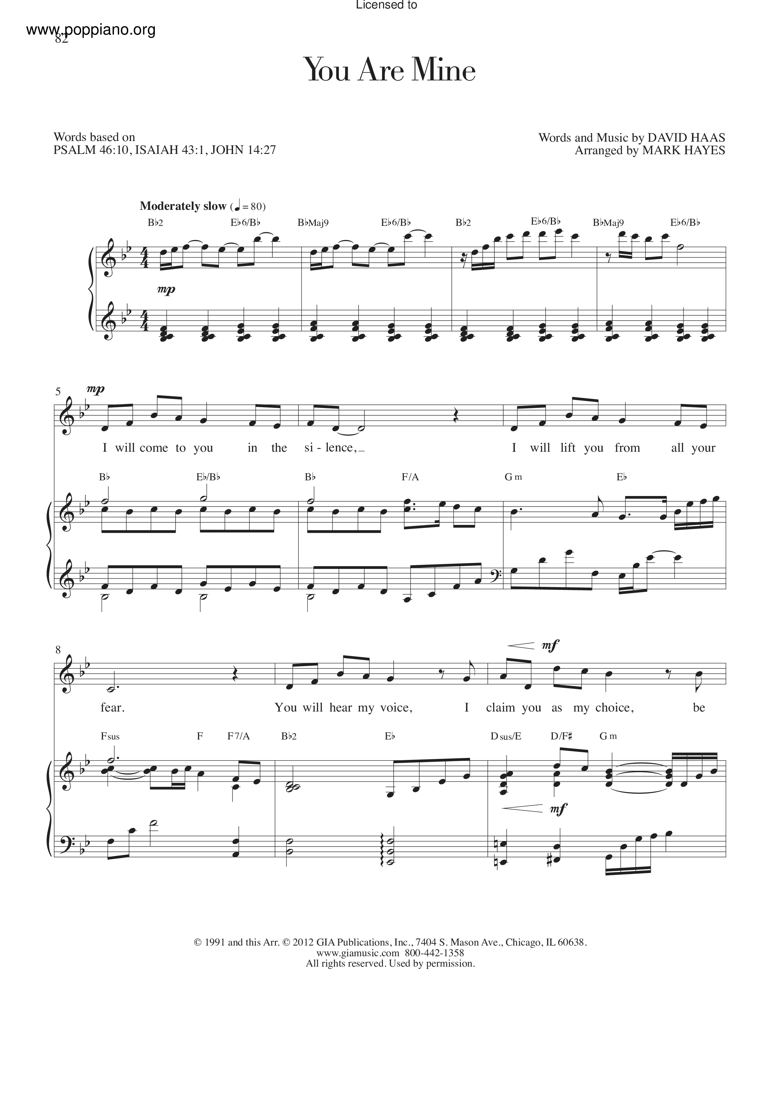You Are Mine Score
