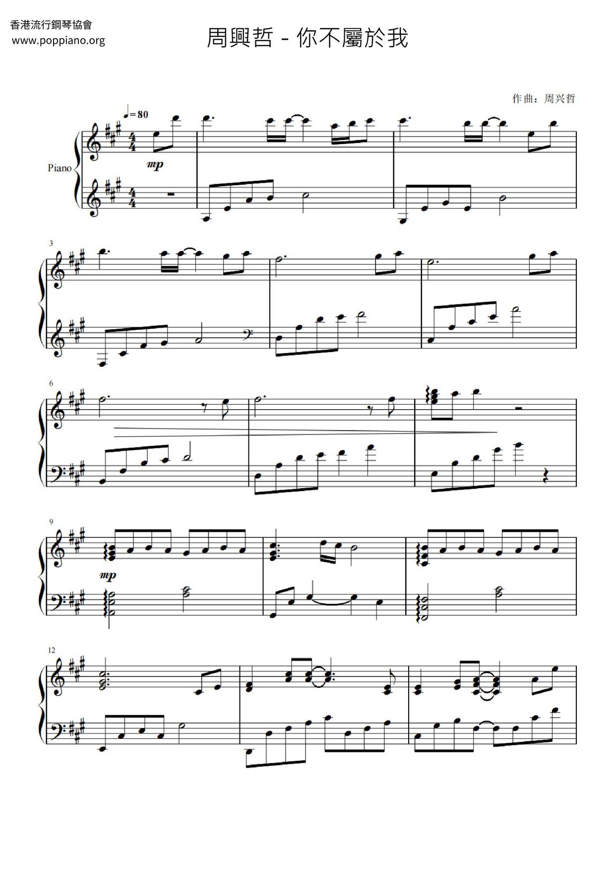 You Don't Belong To Me Score