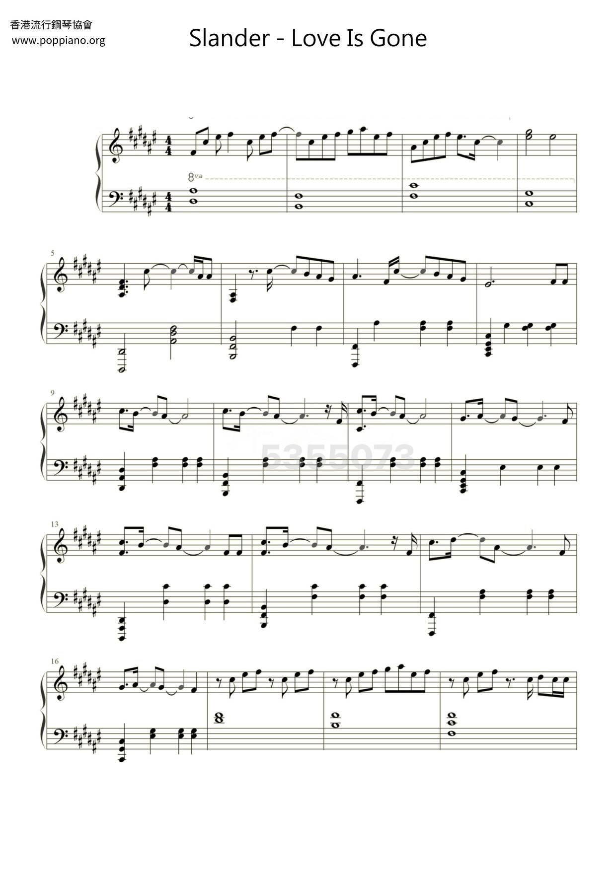 Love Is Gone Score