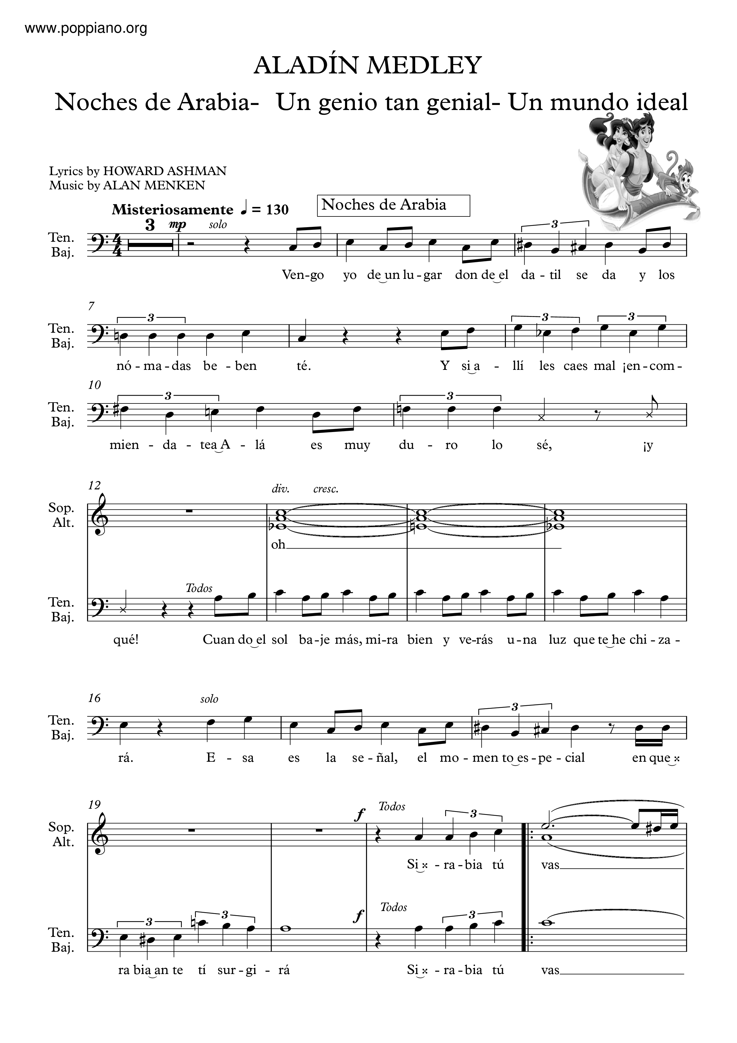 Aladdin Medley Score