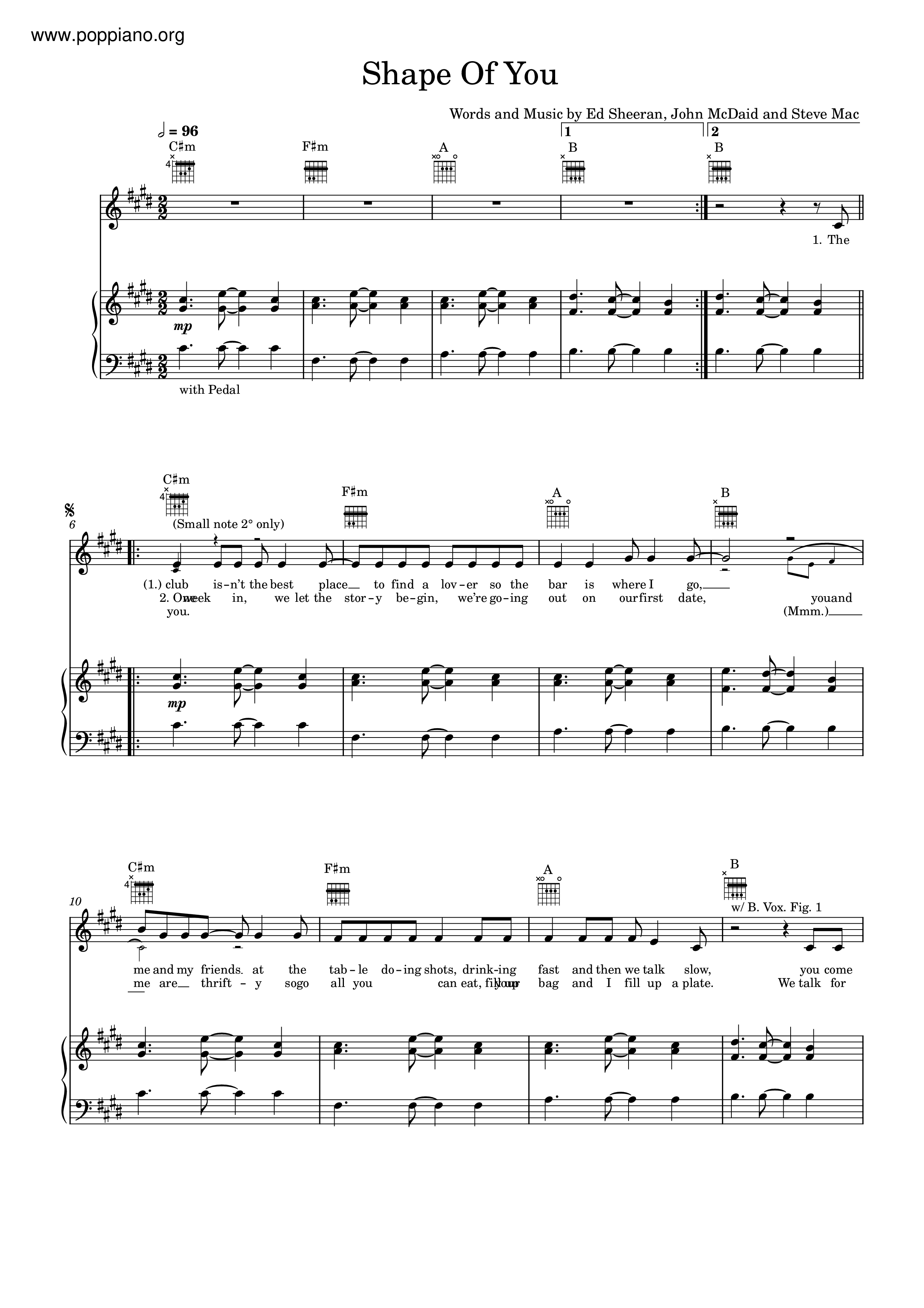 Shape Of You Score