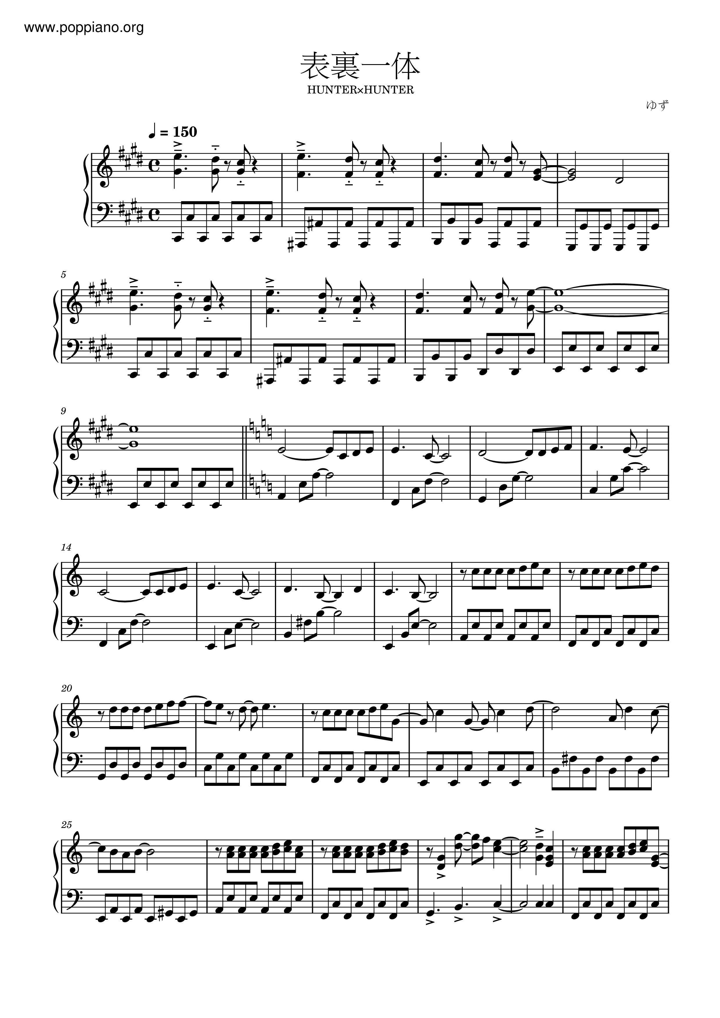 Hunter X Hunter - 表裡一體 Score
