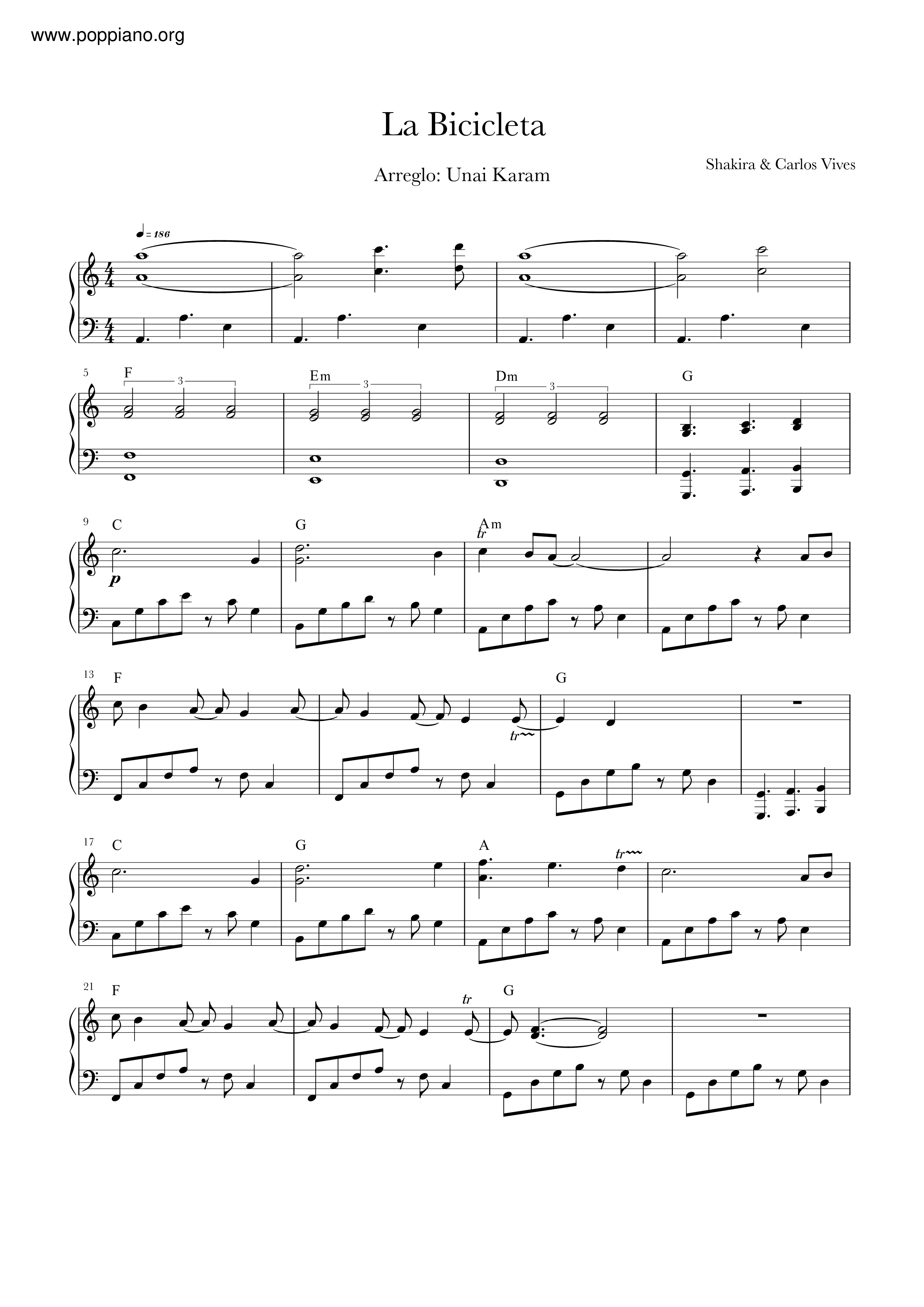 Salón de clases en caso digestión ☆ Carlos Vives, Shakira-La Bicicleta Sheet Music pdf, - Free Score Download ☆ Salón de clases en caso digestión ☆ Carlos Vives, Shakira-La Bicicleta Sheet Music pdf, - Free Score Download ☆