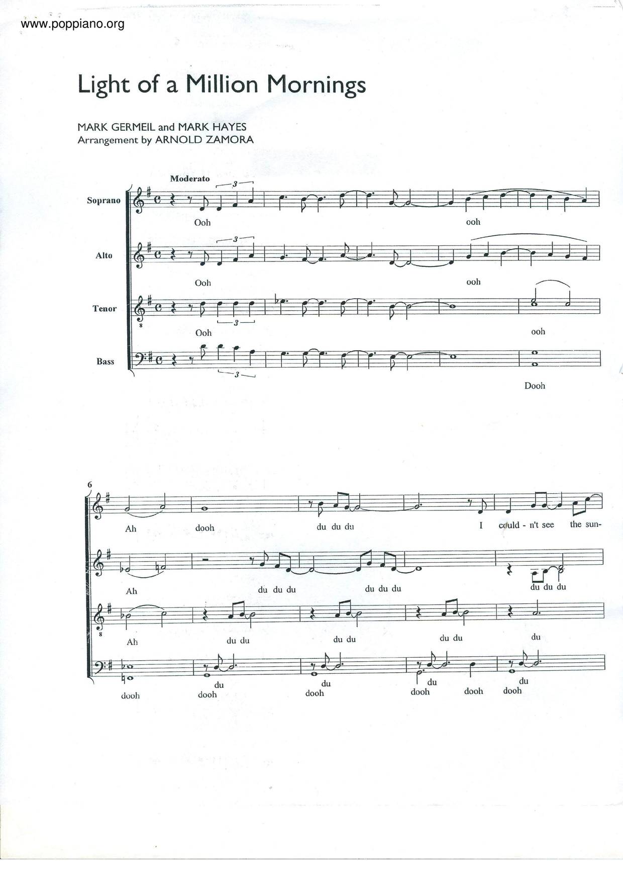 Light Of A Million Mornings Score
