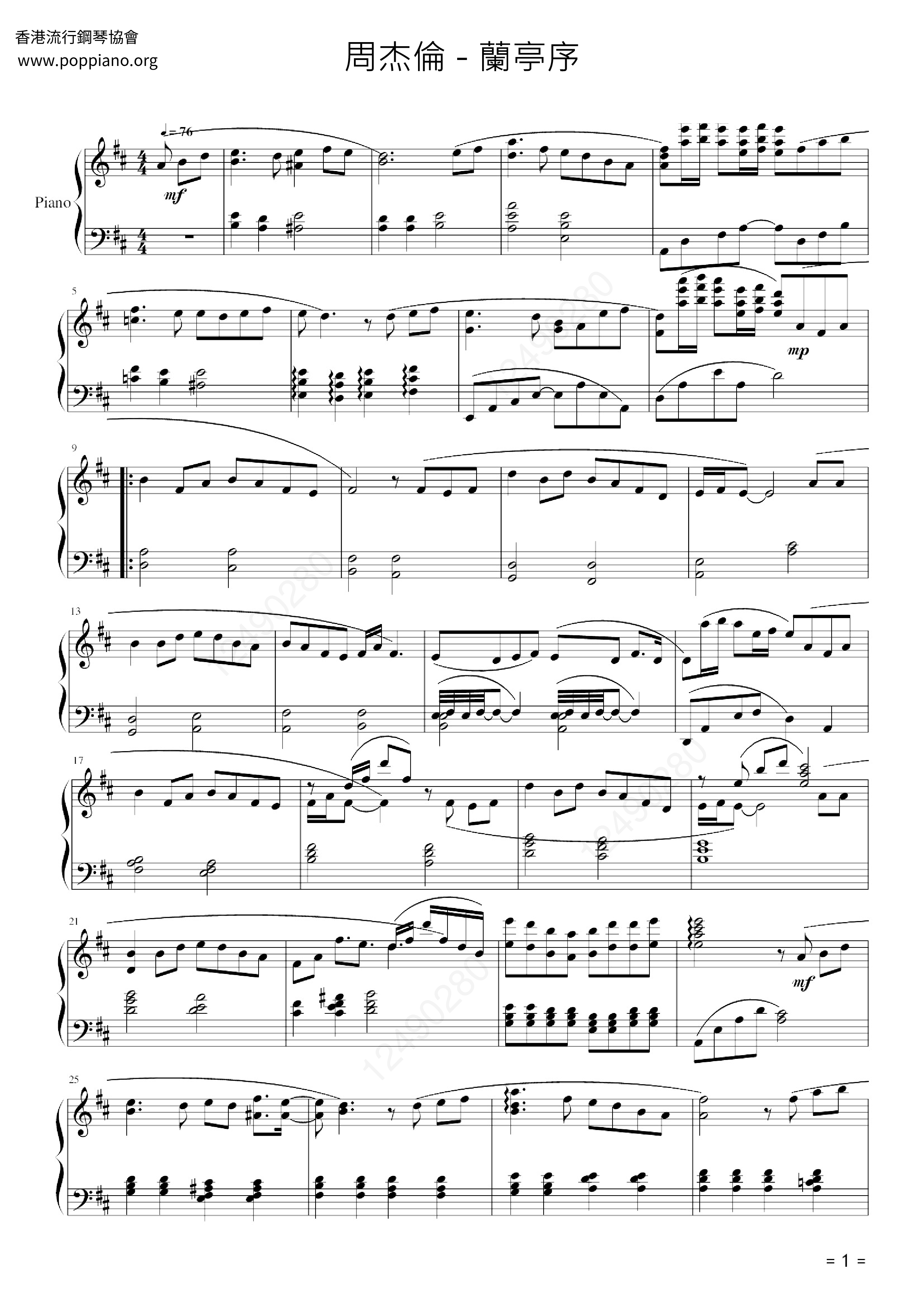 Lan Ting Xu Score