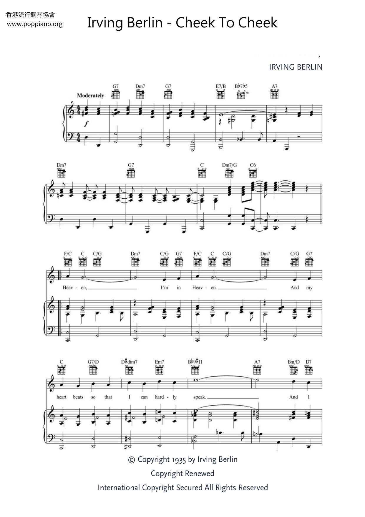 Cheek To Cheek Score