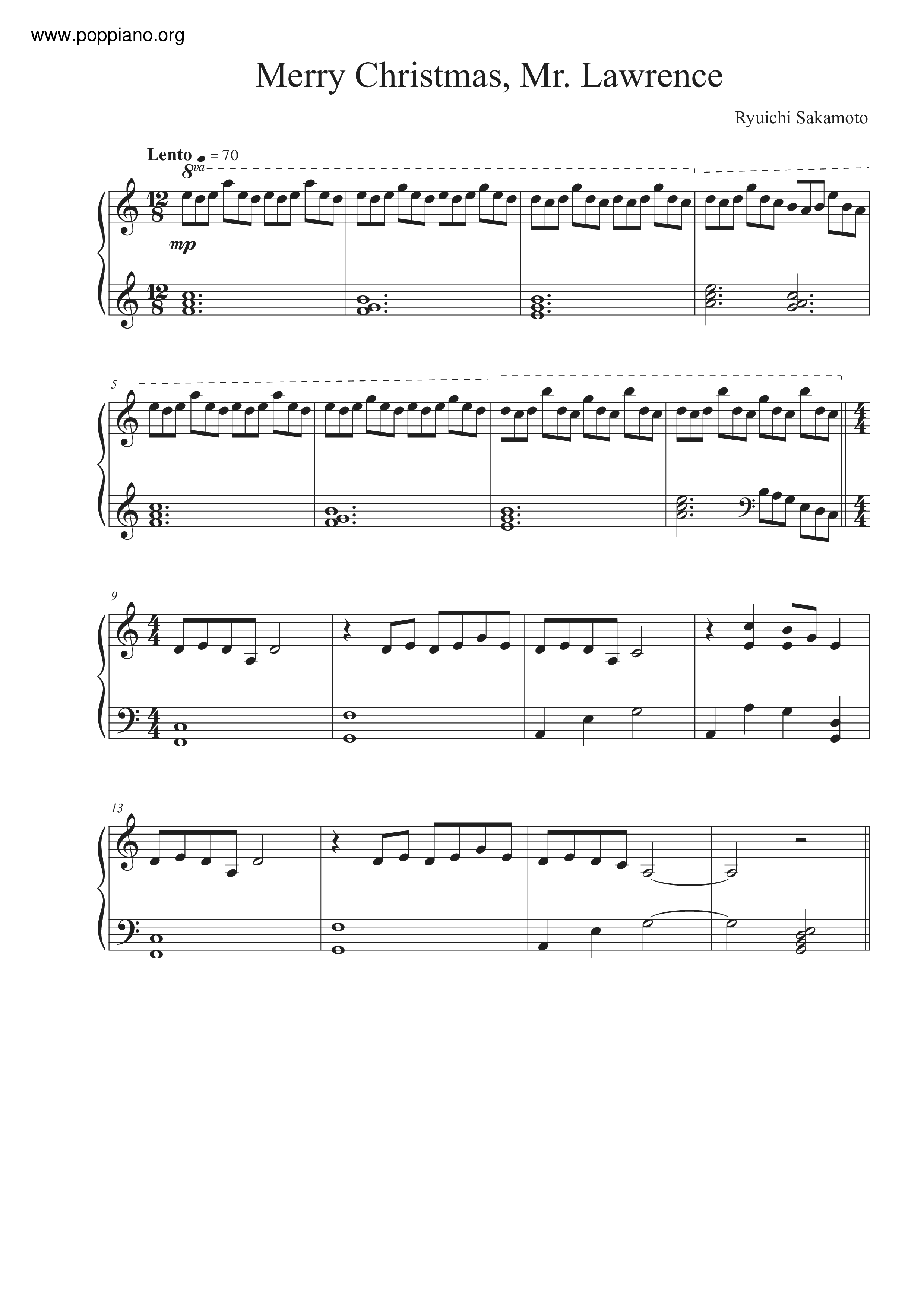 Merry Christmas, Mr. Lawrence Score