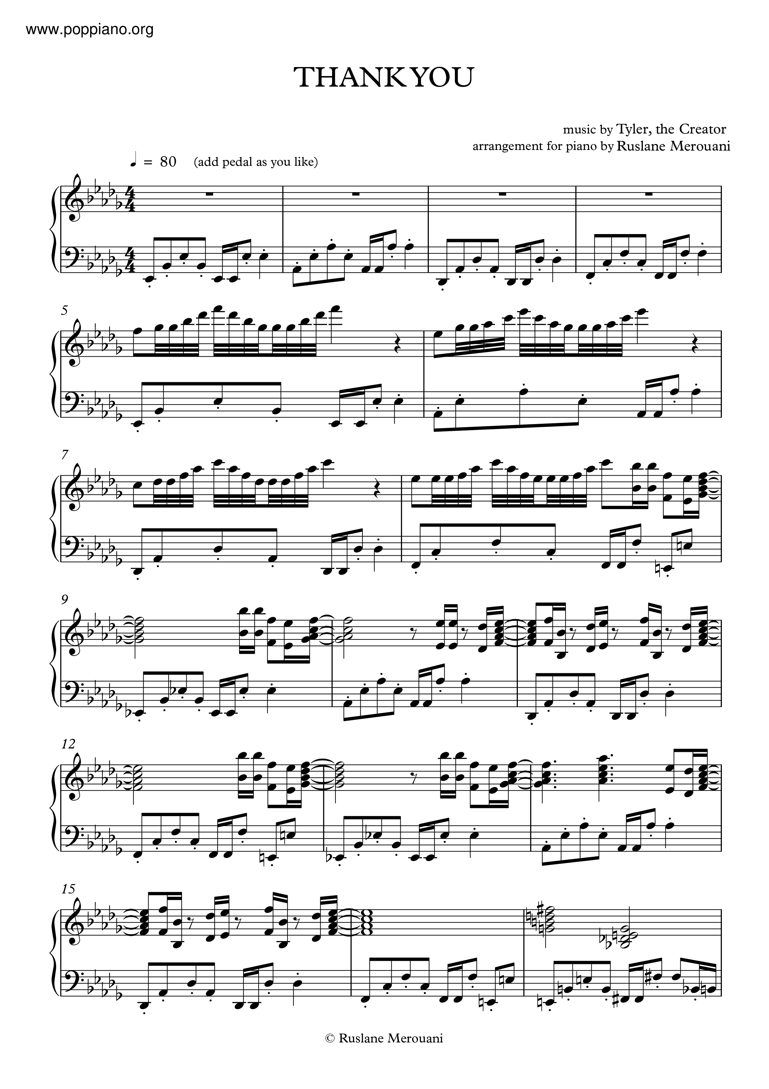 GONE, GONE / THANK YOU Score
