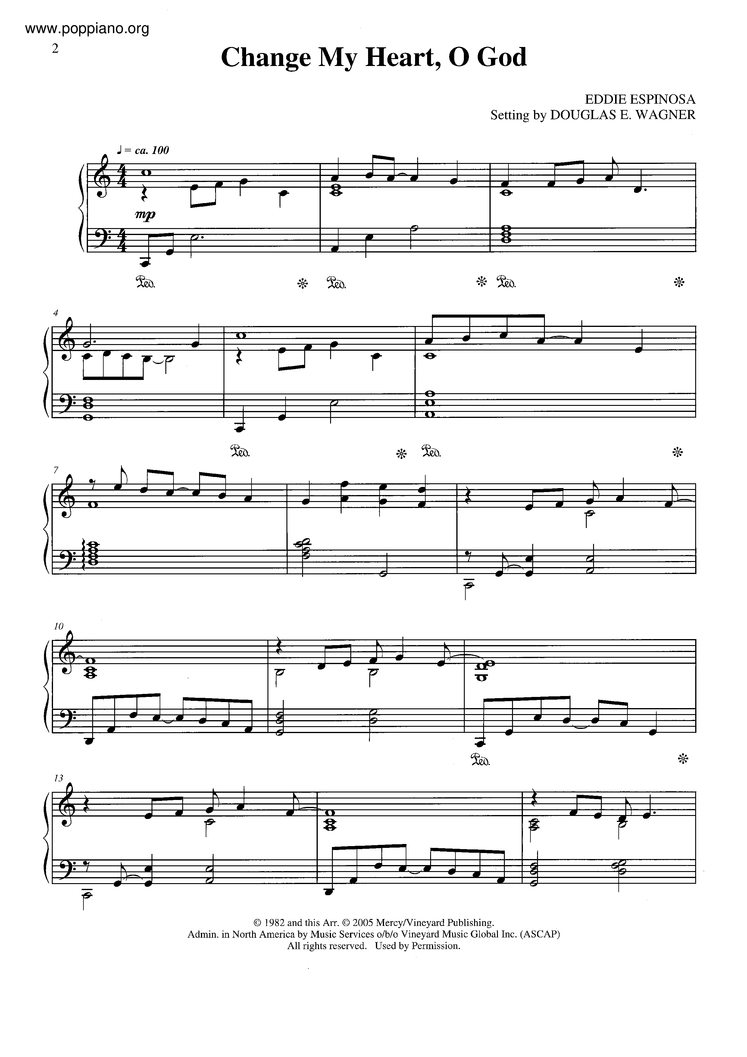 Change My Heart, O God Score