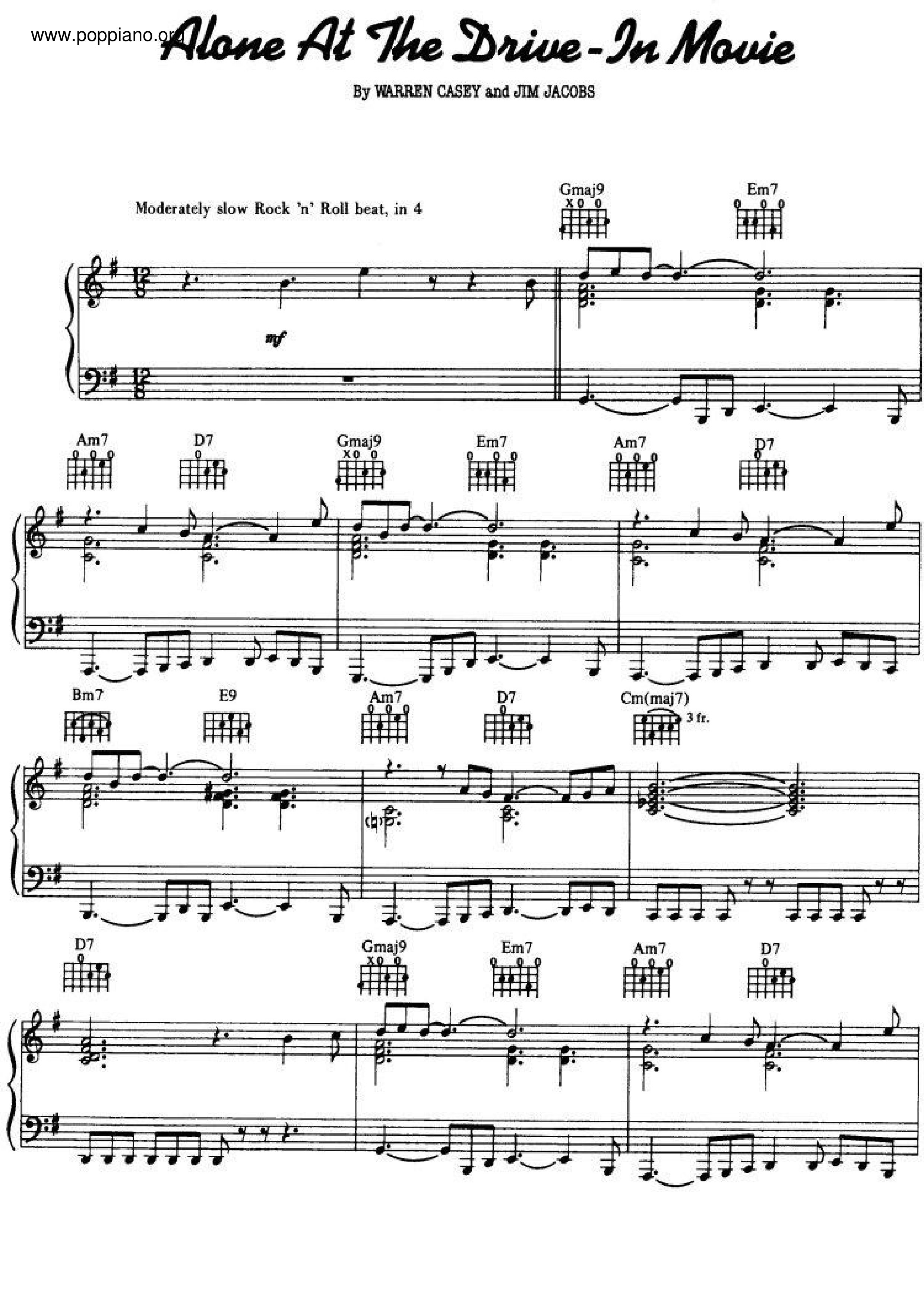Alone At The Drive-In Movie - From Grease Score