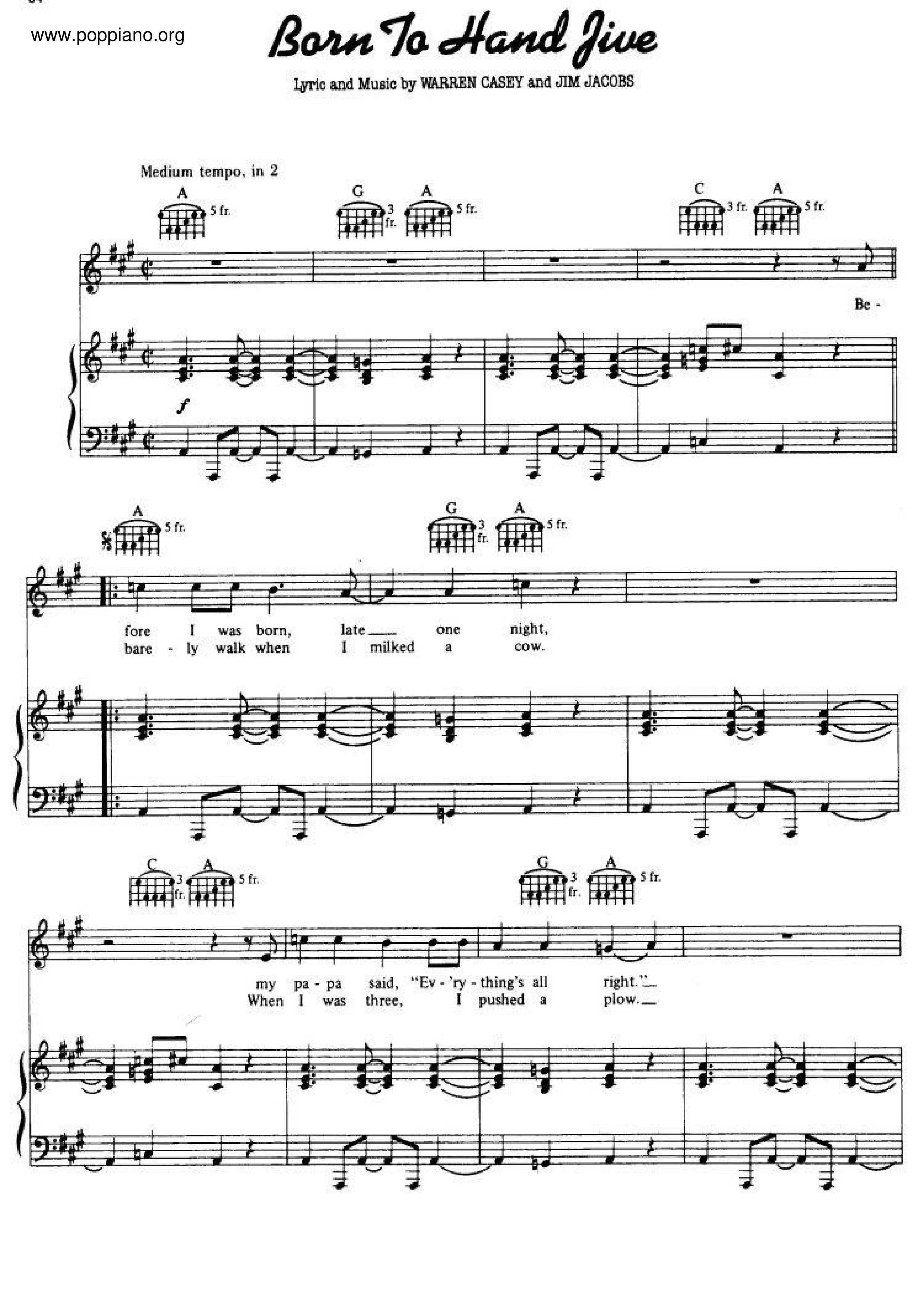 Born To Hand Jive - From Grease Score