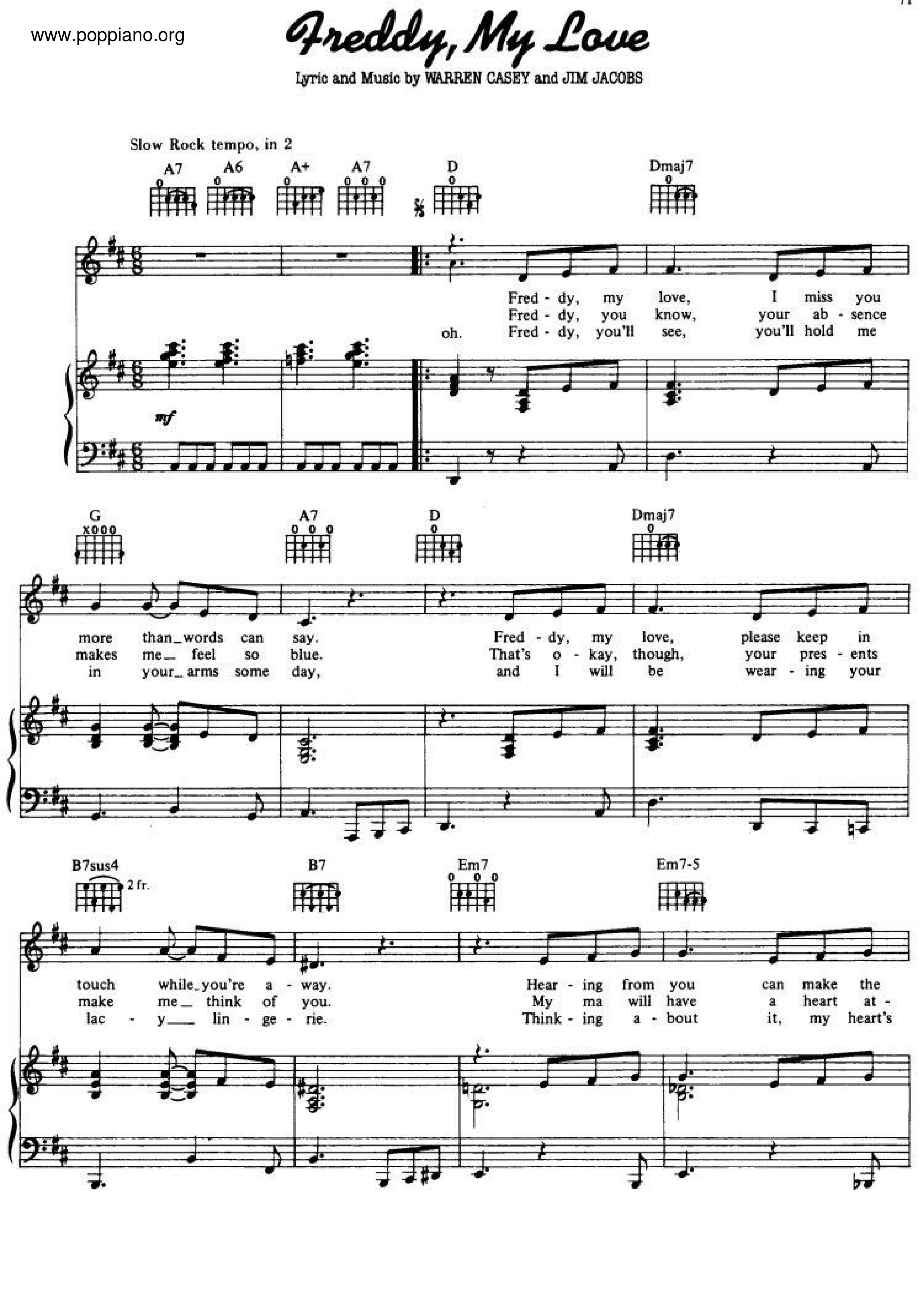 Freddy, My Love  - From Grease Score