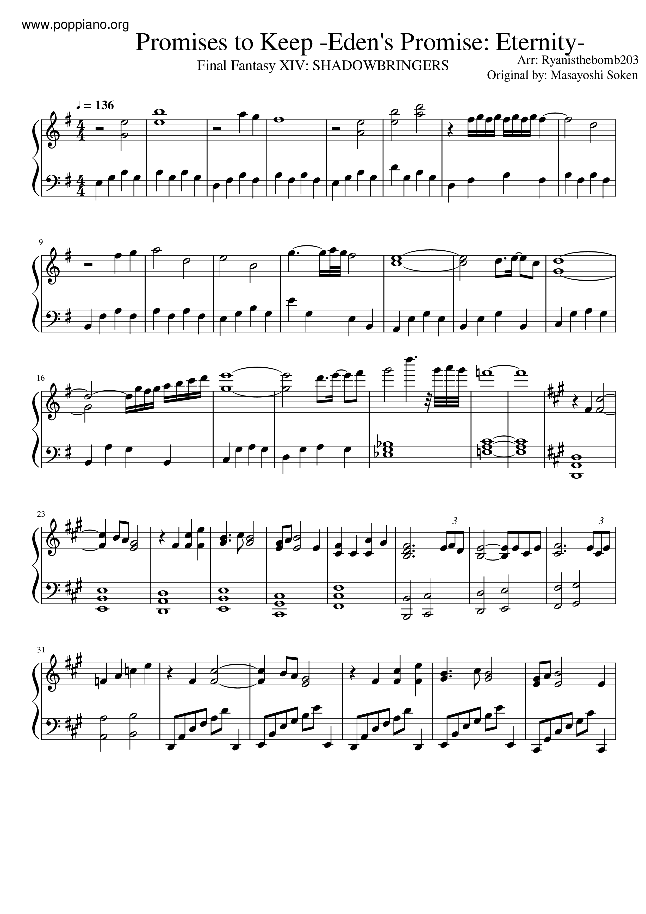Promises To Keep -Eden's Promise: Eternity Score