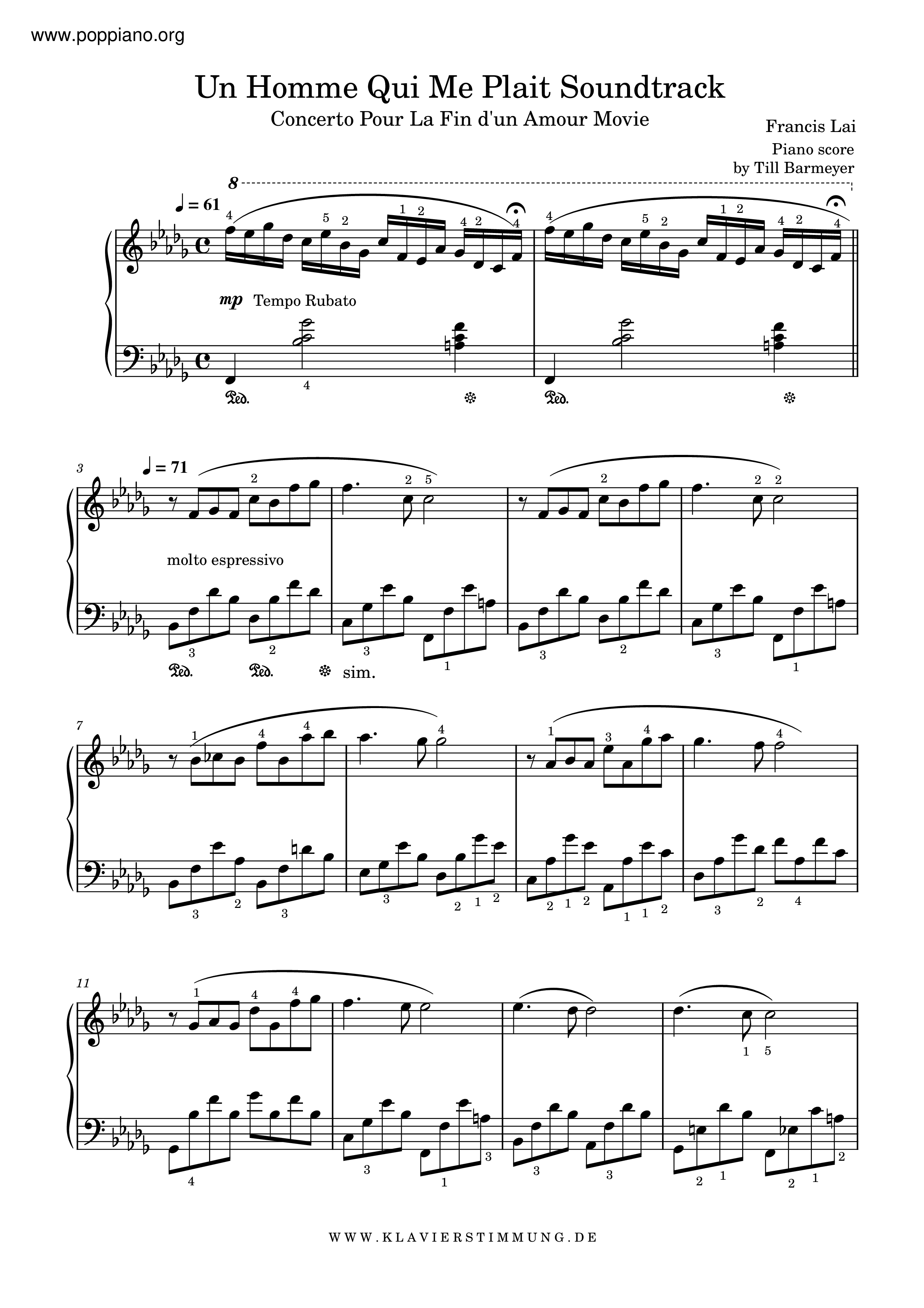 Concerto For A Love's Ending 再度情 Score
