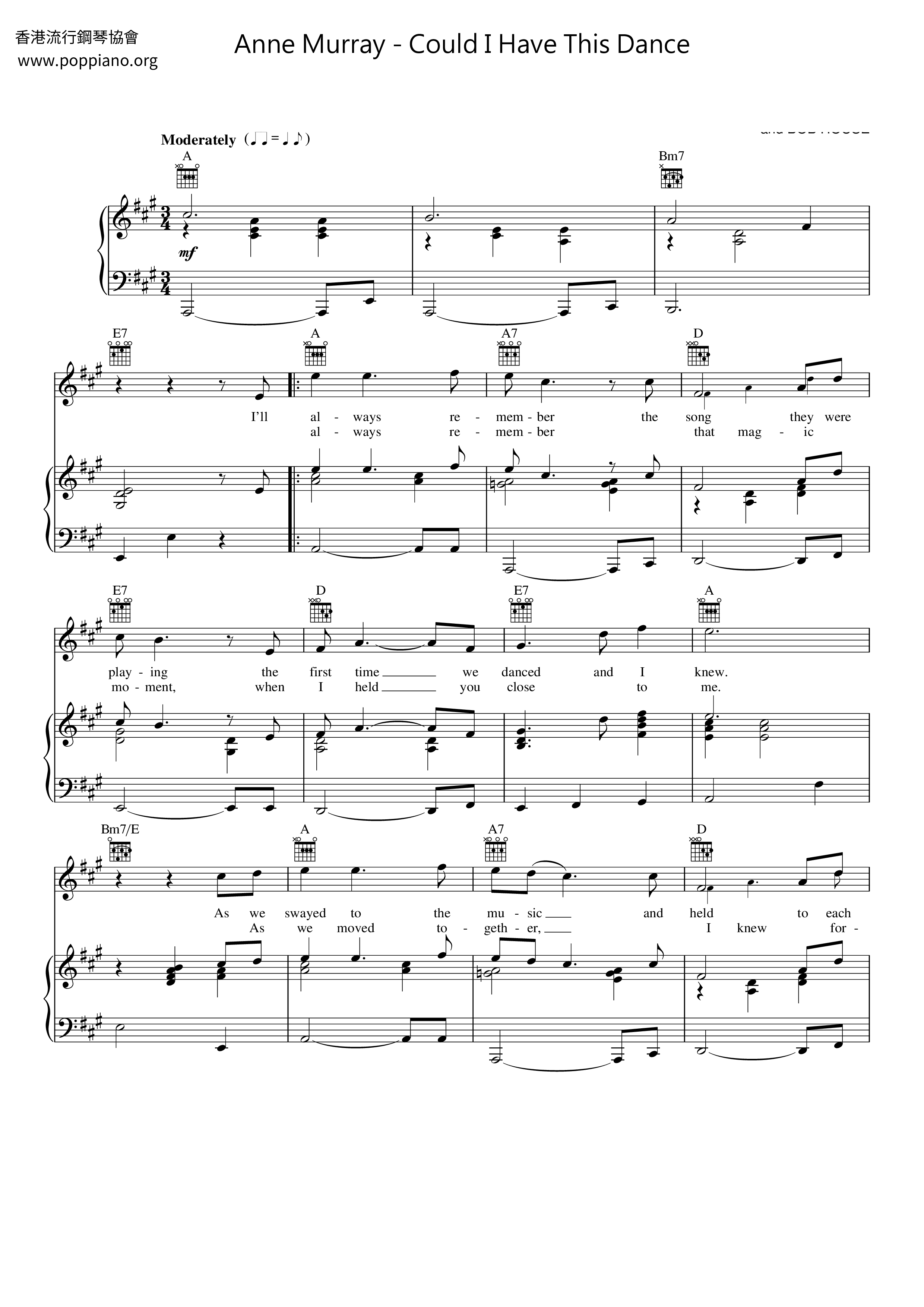 Could I Have This Dance Score