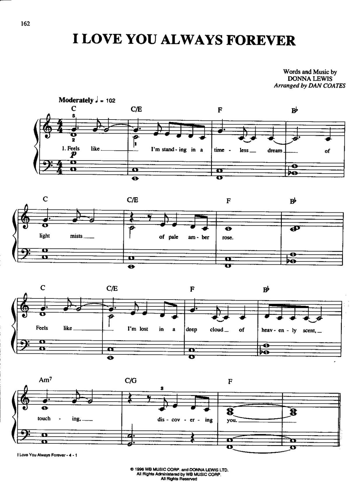 I Love You Always Forever Score