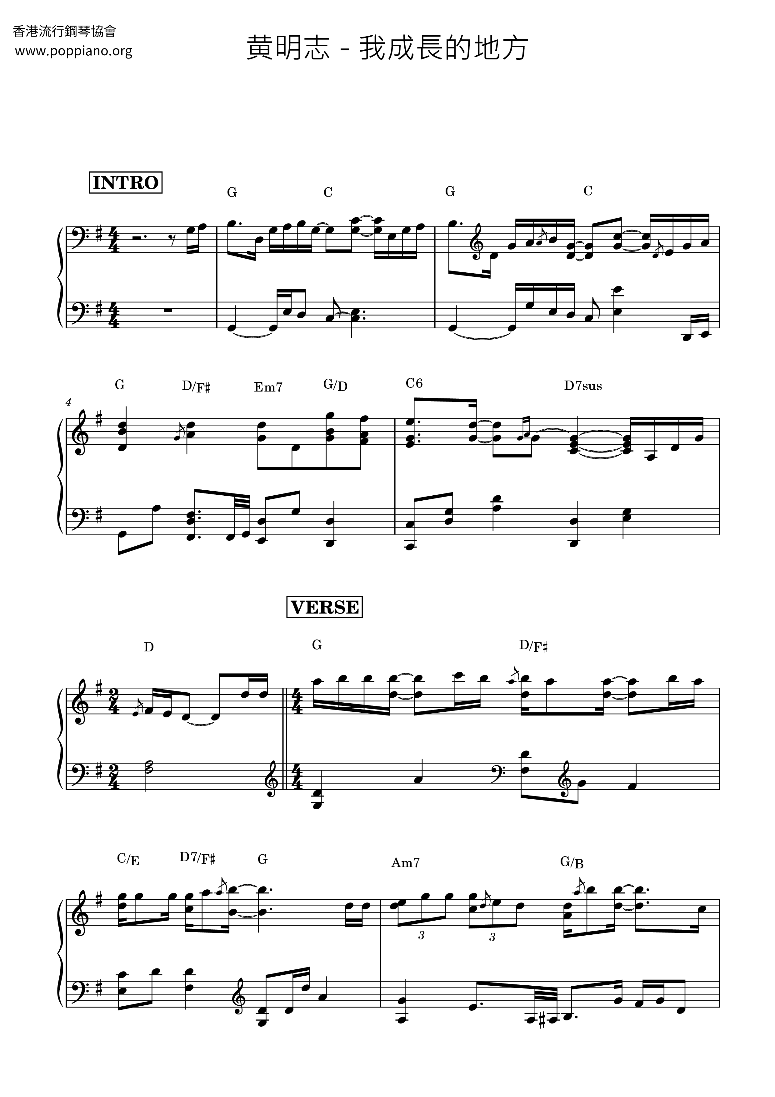 Where I Grew Up Score