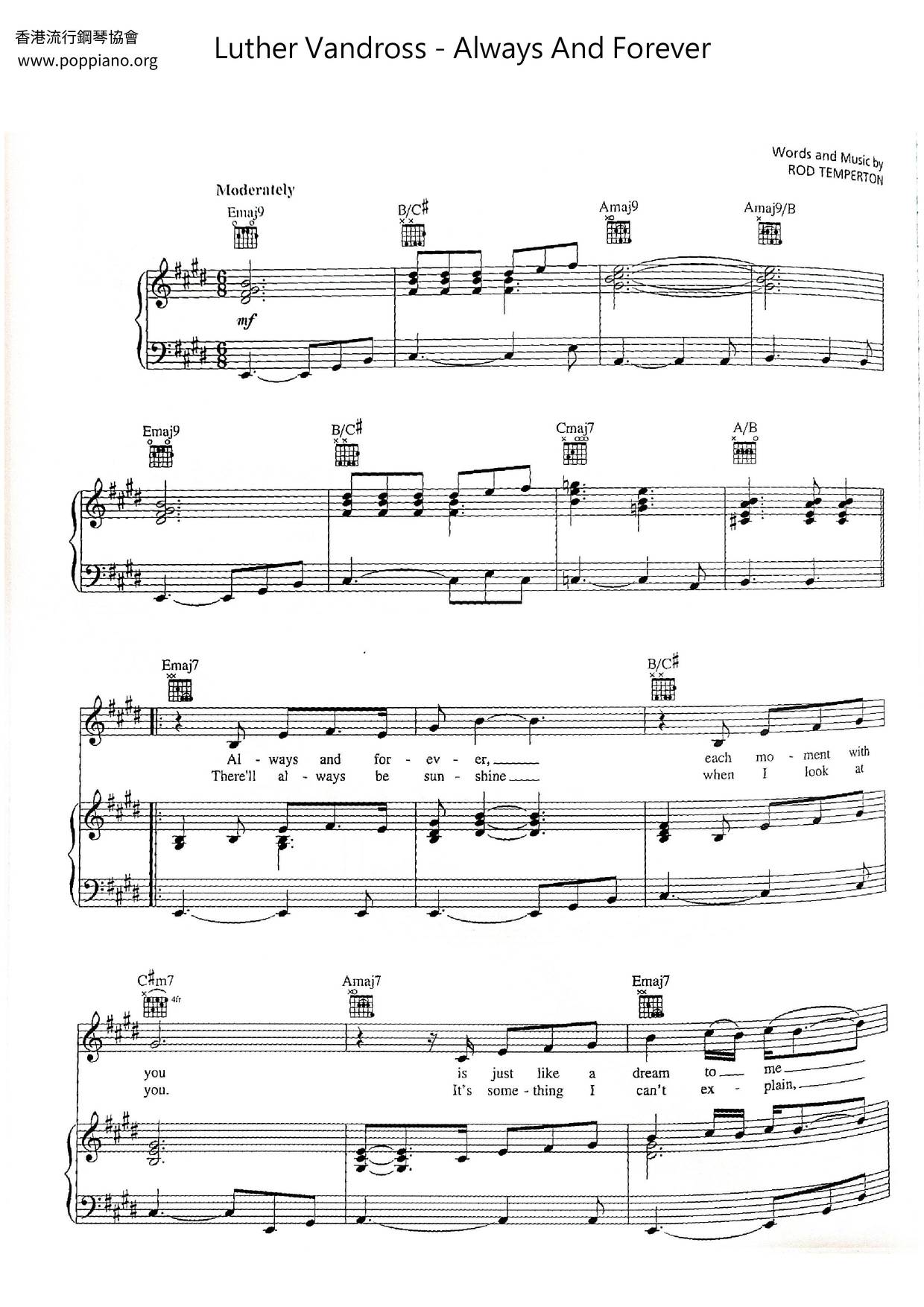 Always And Forever Score